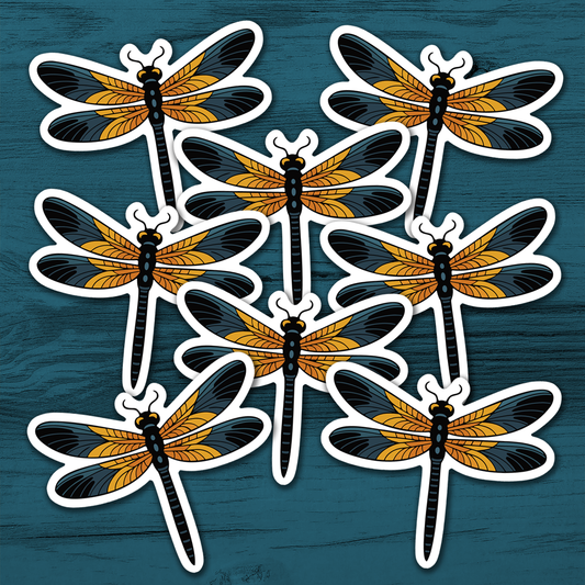 Small 2" Dragonfly Stickers Bundle Pack - Bugs Insects Decal Sticker Dragonflies Waterproof Outdoor