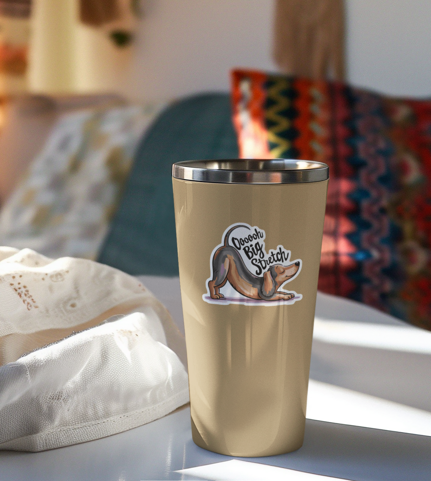 3" Big Stretch Dachshund Sticker - Funny Downward Dog Yoga Wiener Dogs Waterproof Vinyl Decal Stickers
