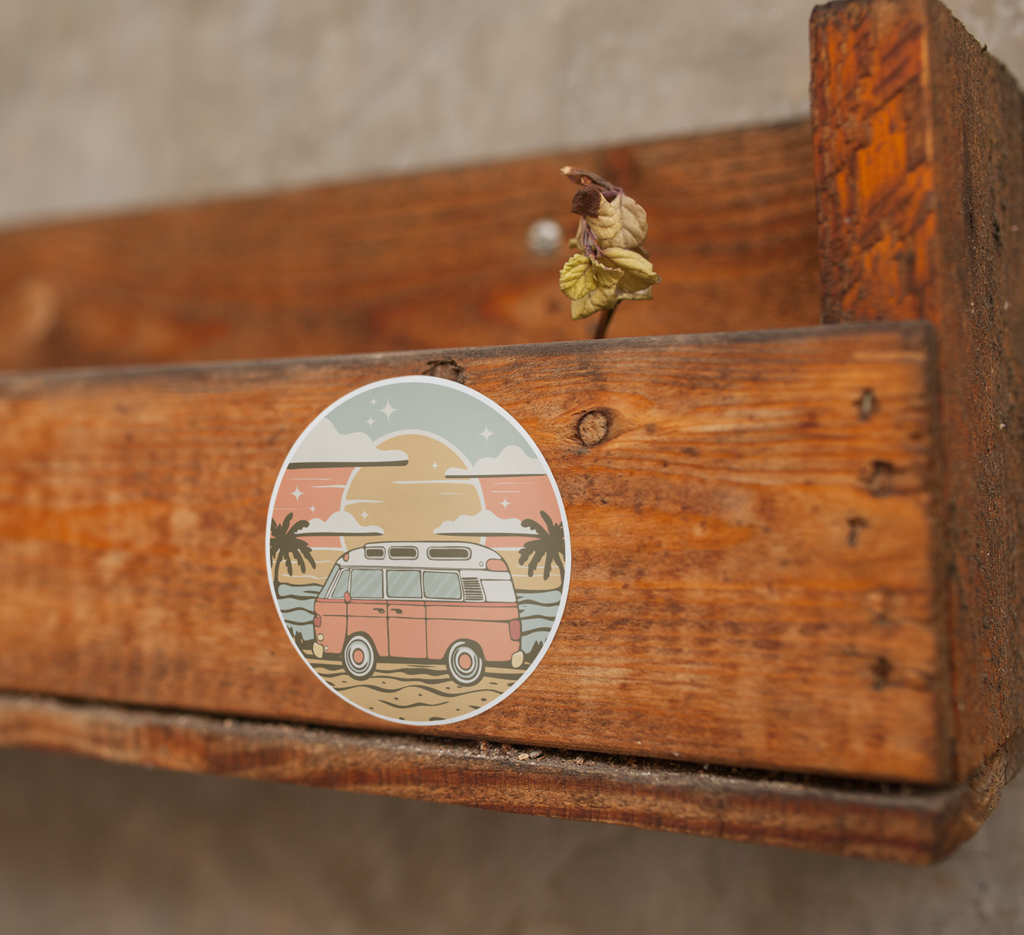 3" Vintage Van Dreams Sticker - Waterproof, Fade-Resistant Vanlife Travel Camper Vans Decal Stickers