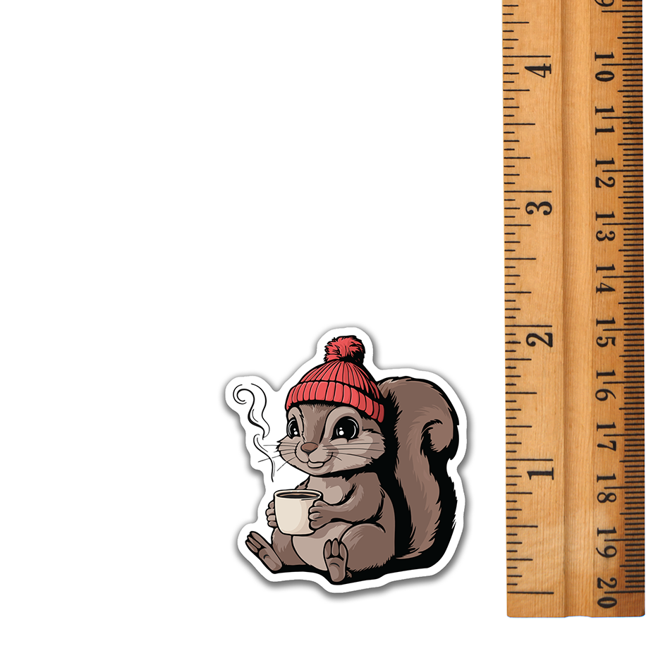 Small 2" Cozy Squirrel Sticker Bundle - Waterproof Decal Stickers Autumn Fall Squirrels