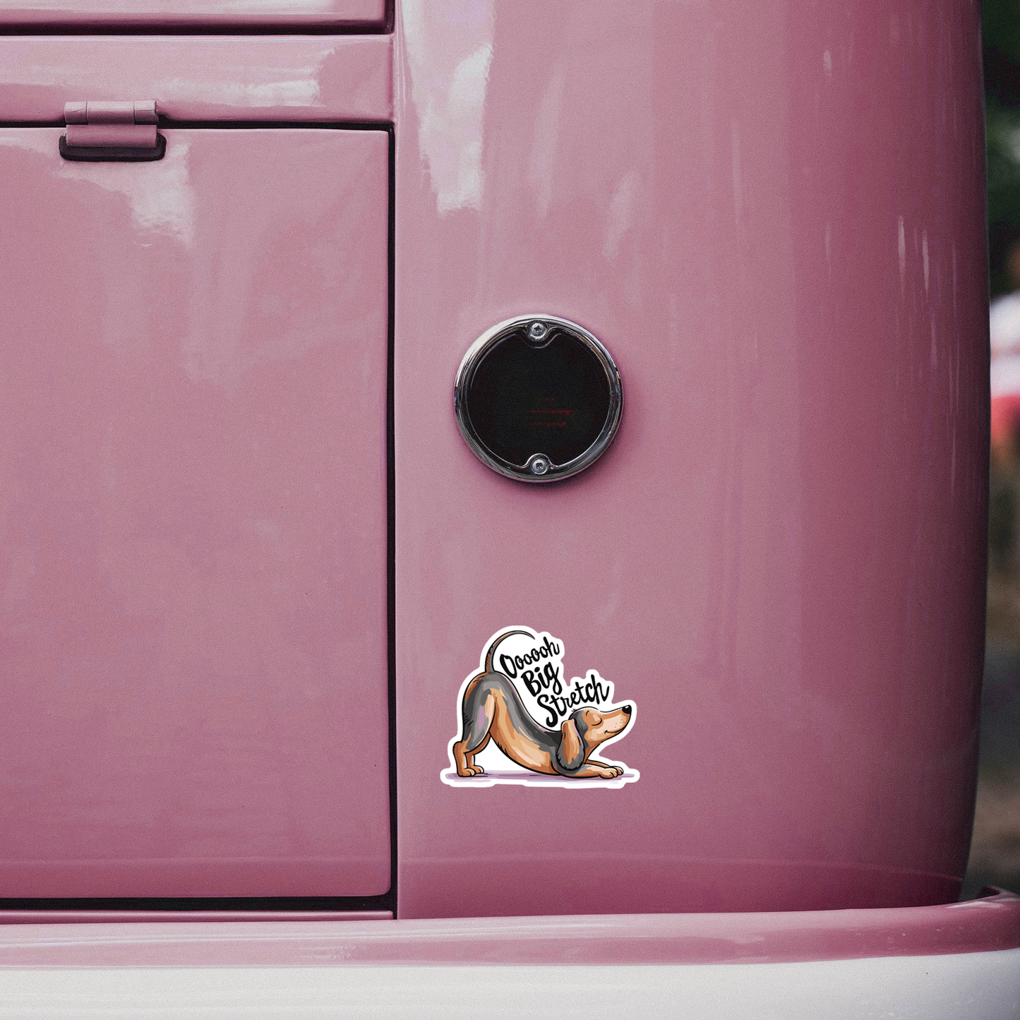 3" Big Stretch Dachshund Sticker - Funny Downward Dog Yoga Wiener Dogs Waterproof Vinyl Decal Stickers