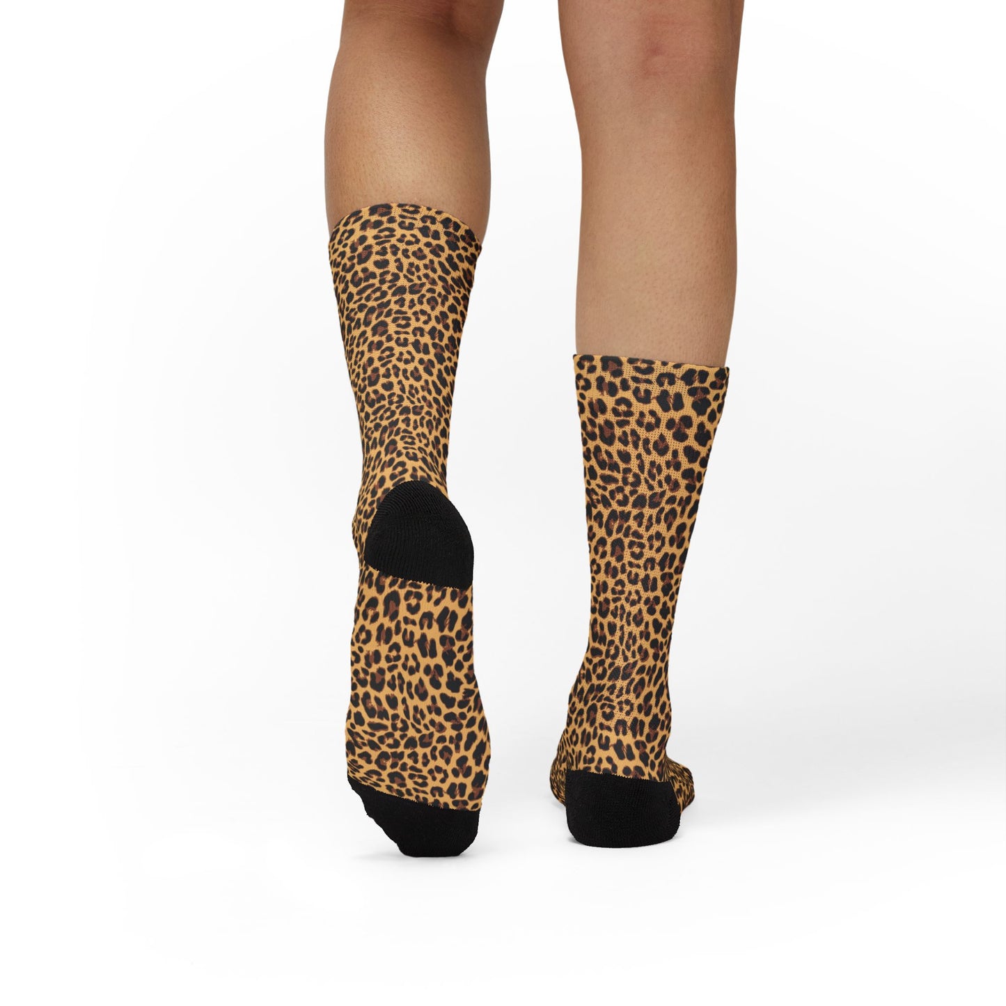 Leopard Print Socks - Womens Cheetah Animal Print Socks - Small, Medium, Large Soft Socks, Ladies Novelty Footwear