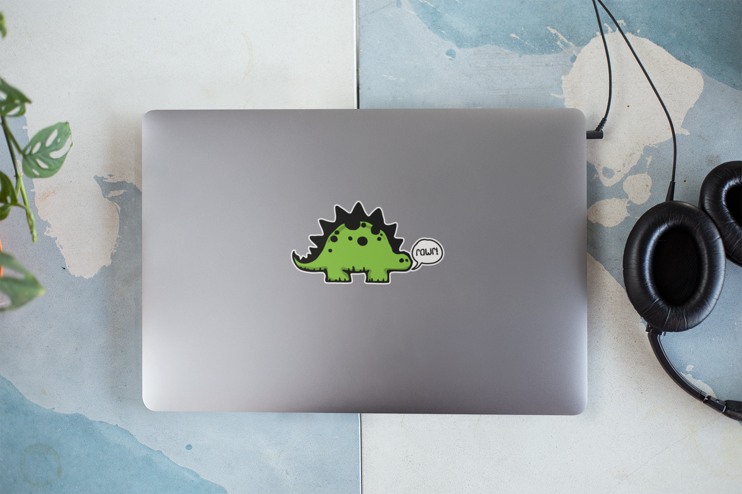 4" Rawr! Dinosaur Sticker - Dino Stegosaurus Funny Dinosaurs Vinyl Decal Stickers Waterproof Outdoor Decals