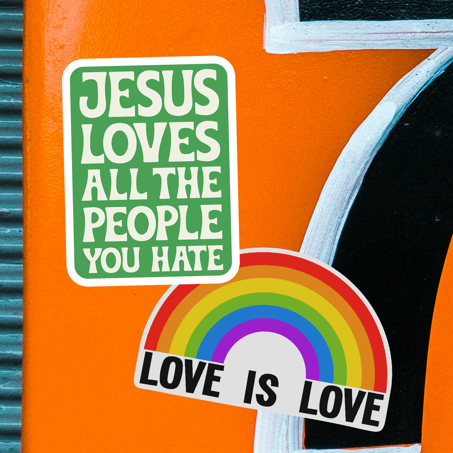 Love Is Love Rainbow Vinyl Sticker - 4" Pride Month Rainbows LGBTQIA+ Decals Waterproof Outdoor Stickers