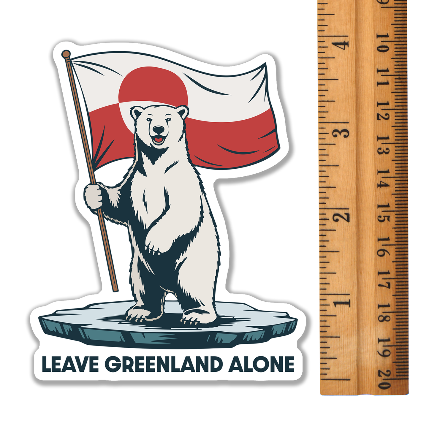 4" Leave Greenland Alone Sticker - Iceberg Polar Bear Vinyl Decal Stickers Waterproof Outdoor Car, Leftist Political Anti-Trump Protest