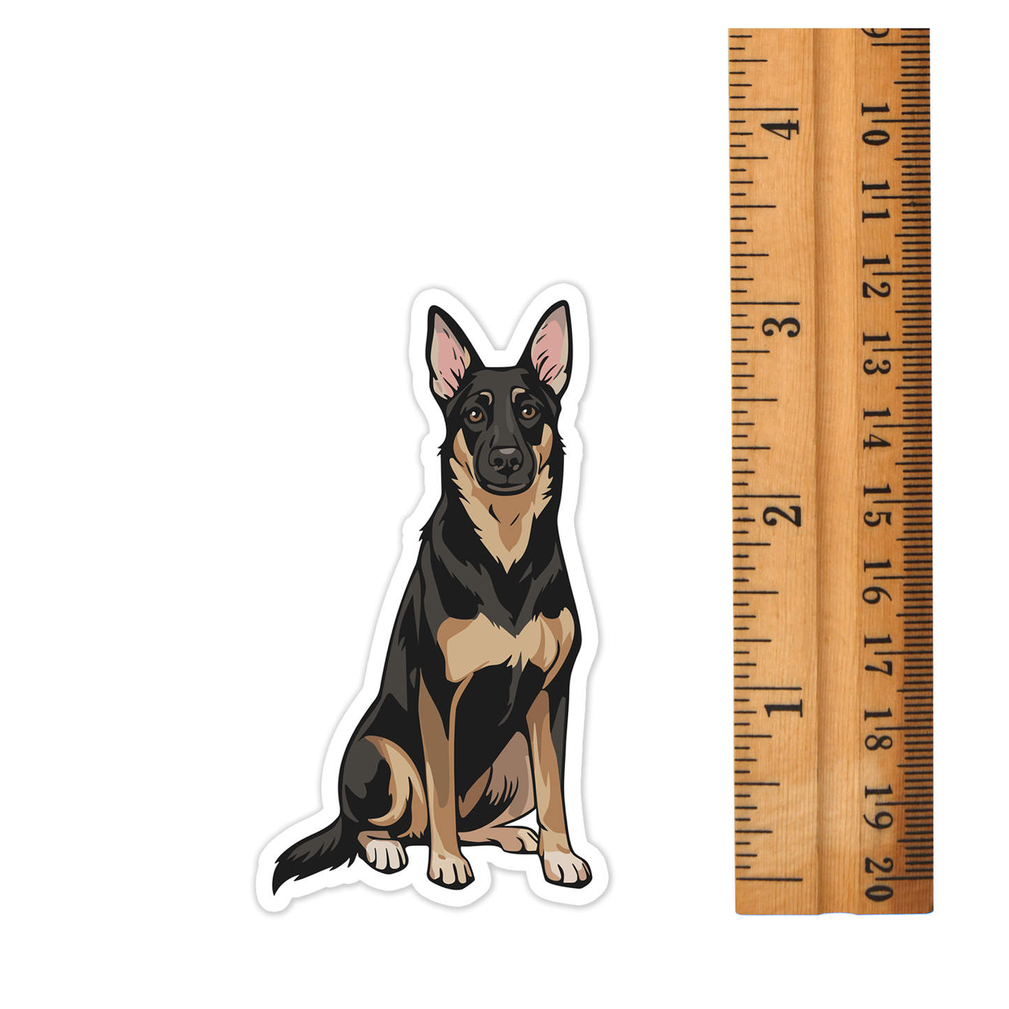 Buddy German Shepherd Dog Sticker - Vinyl Decal Stickers Black Brown Puppy Dogs Design Waterproof Cute Pup Pet Decals