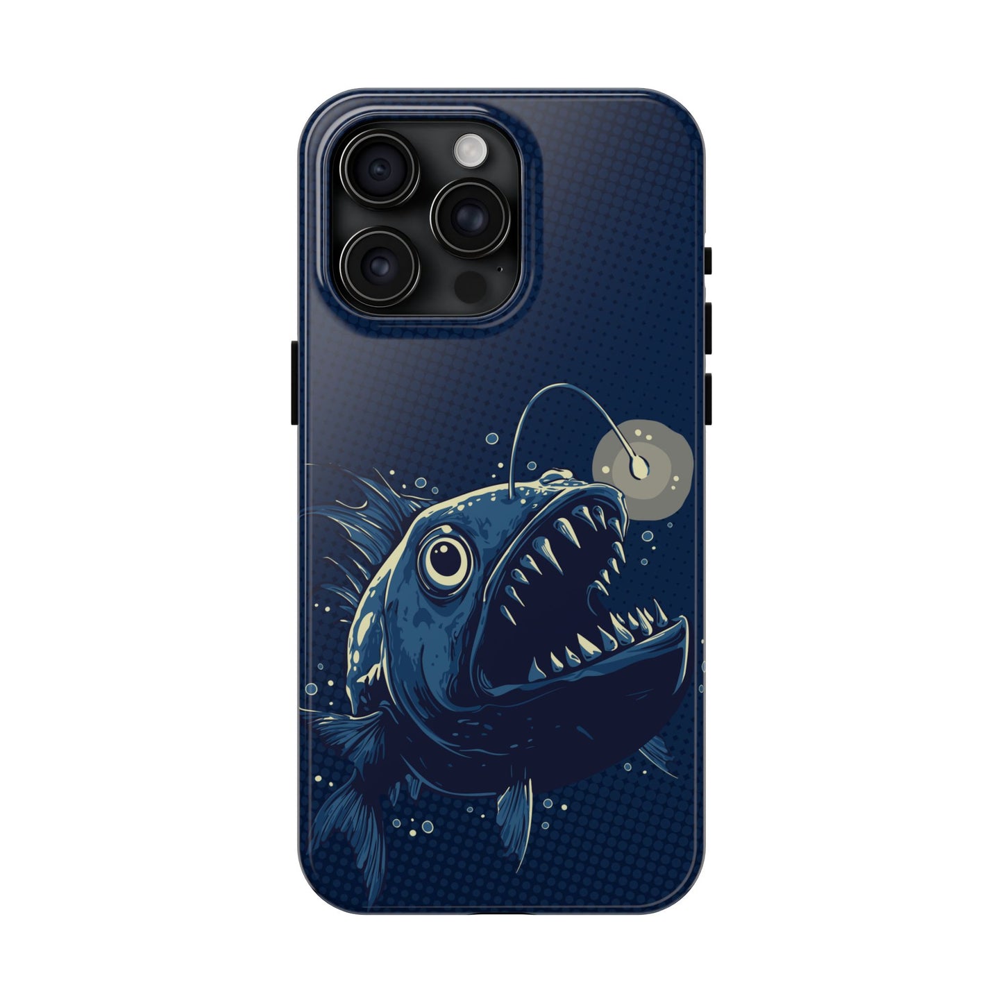 Deep Sea Anglerfish Cell Phone Case, Angler Fish Nautical Dark Ocean Marine Life Tough Phone Cases