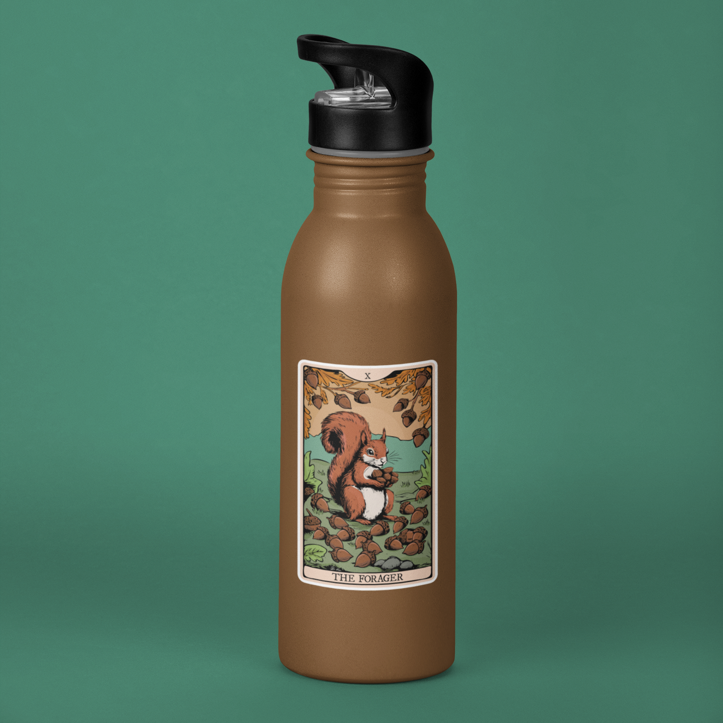 3.5" Forager Squirrel Tarot Card Sticker - Waterproof, Fade-Resistant Decal Stickers Squirrels Nature