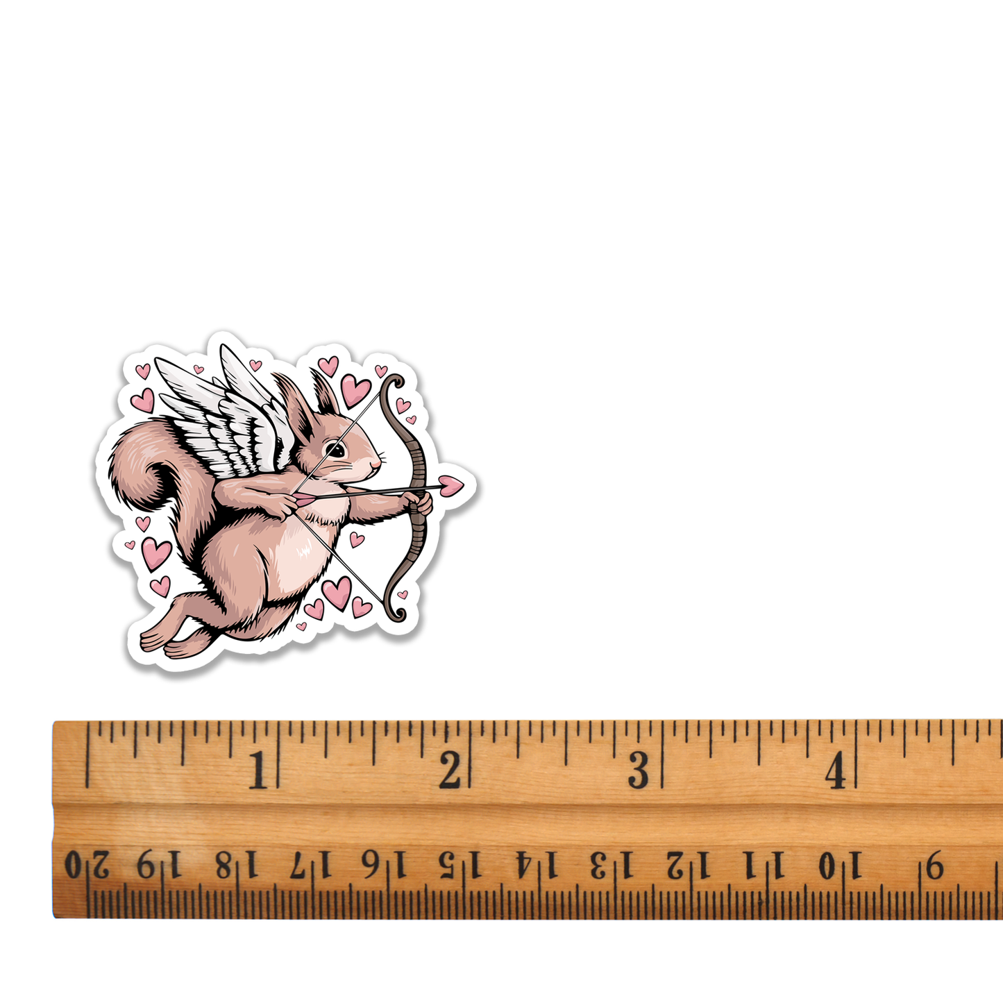 2" Cupid Squirrel Sticker - Waterproof, Fade-Resistant Decal Stickers Valentine's Day Love Hearts