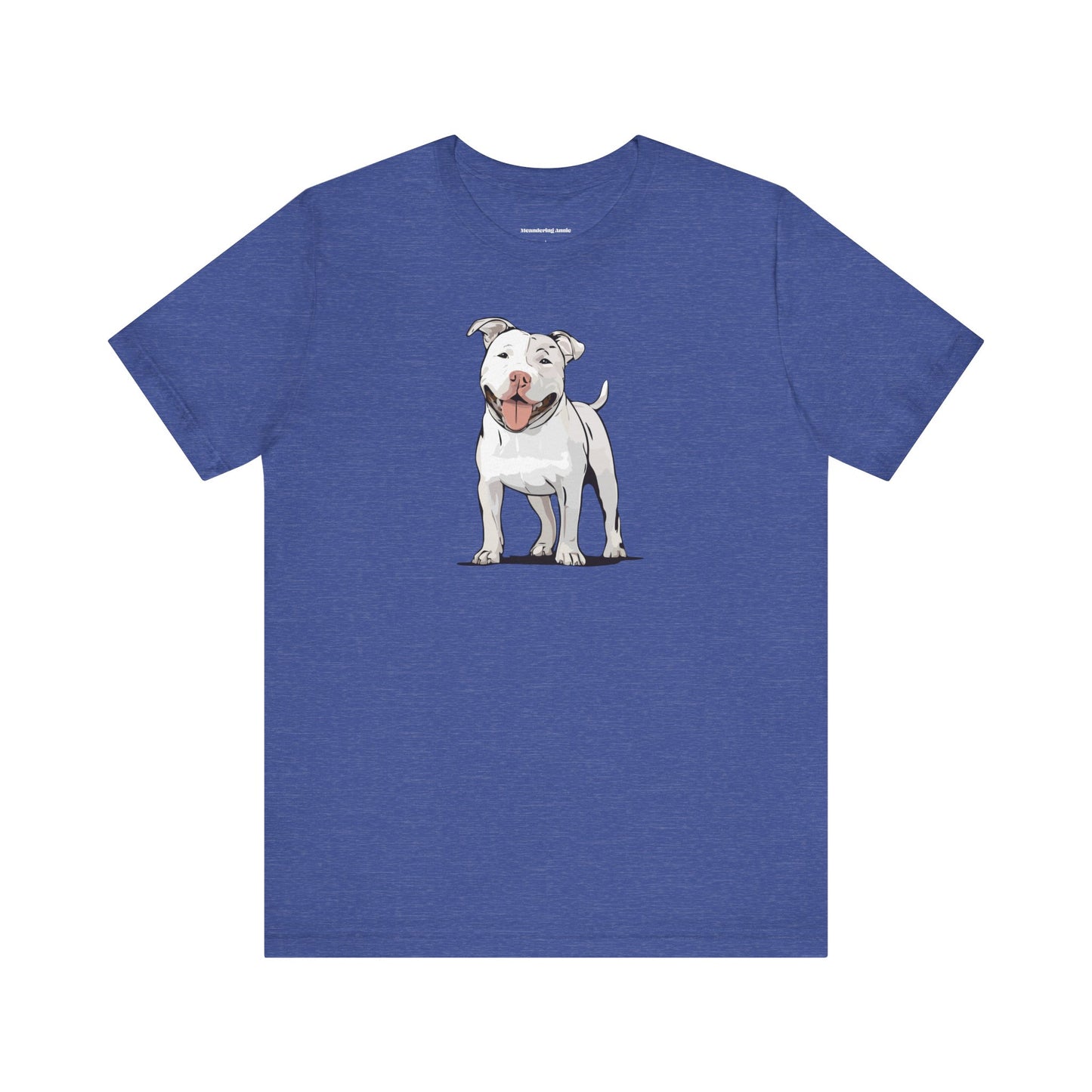 White American Pit Bull Terrier Dog T-shirt: Pitbull Puppy Dogs Unisex Short Sleeve Tee, Pet Owner Dog Mom Dad Shirt