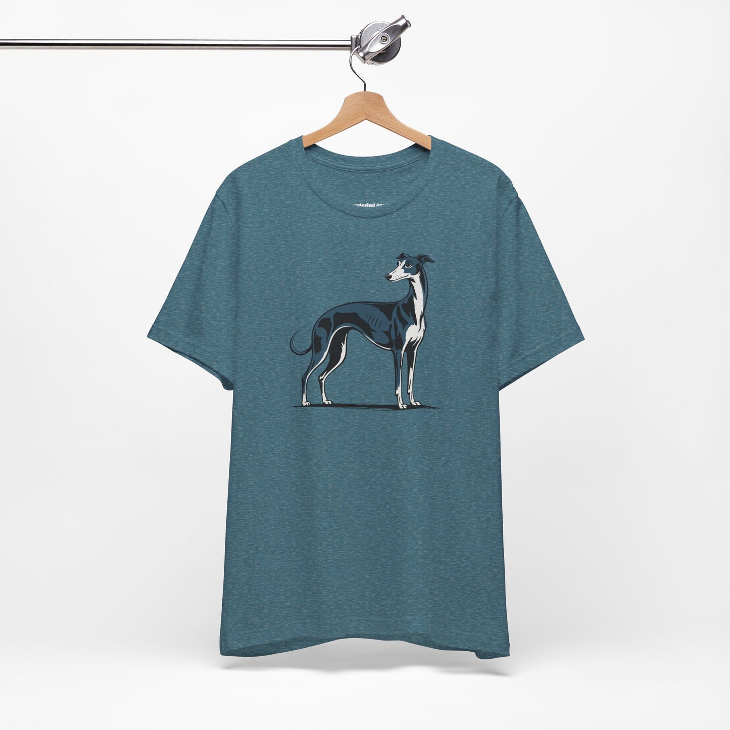 Greyhound Dog Illustration T-Shirt | Pet Owner Breed Cotton Tee, Unisex Short Sleeve Dogs Shirts, Mens Womens Apparel