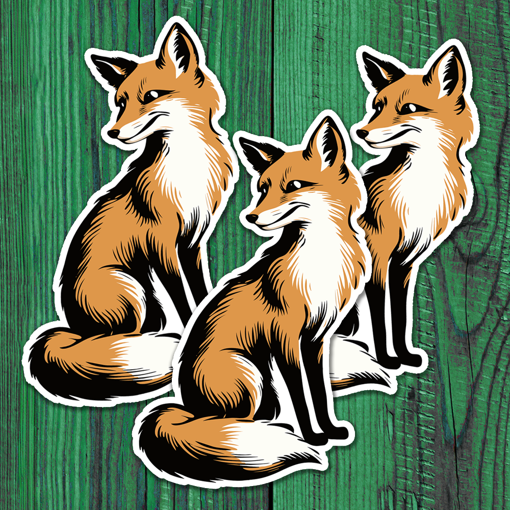 3" Fox Sticker - Waterproof Forest Animal Foxes Decal Stickers