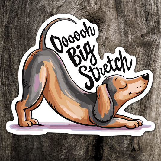3" Big Stretch Dachshund Sticker - Funny Downward Dog Yoga Wiener Dogs Waterproof Vinyl Decal Stickers