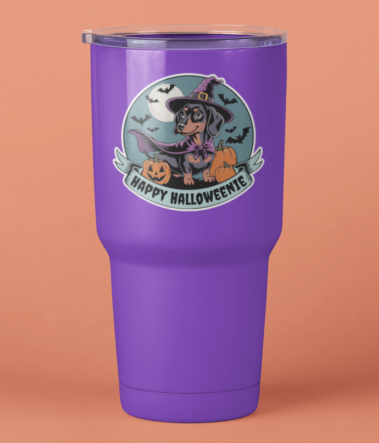 Halloweenie Dachshund Wiener Dog Sticker - 3" Witchy Halloween Dogs Vinyl Decal Stickers Spooky Witch Trick-or-Treat Waterproof Decals