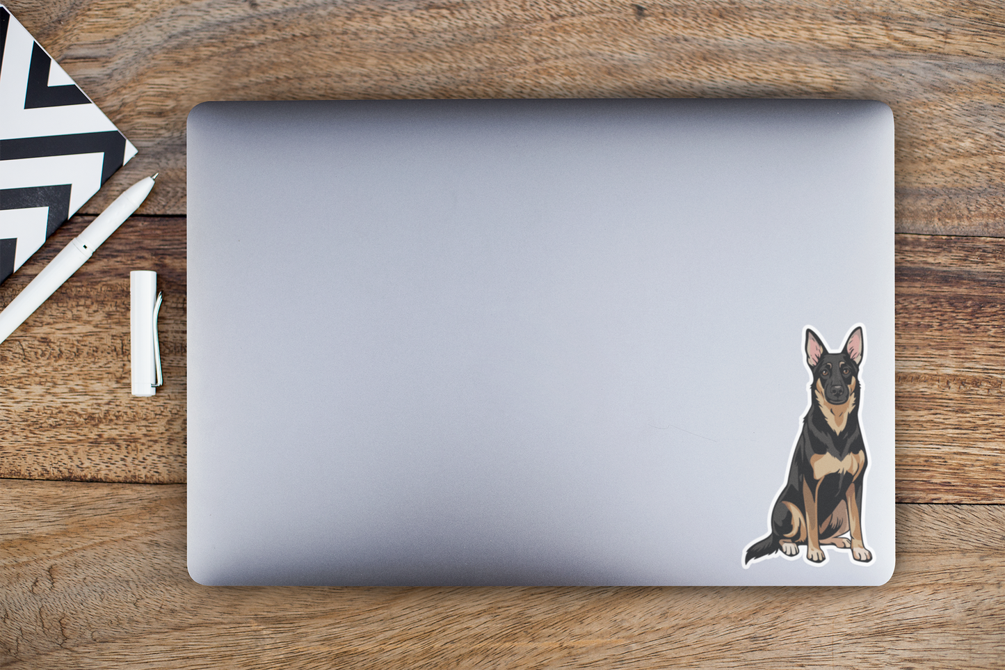 Buddy German Shepherd Dog Sticker - Vinyl Decal Stickers Black Brown Puppy Dogs Design Waterproof Cute Pup Pet Decals