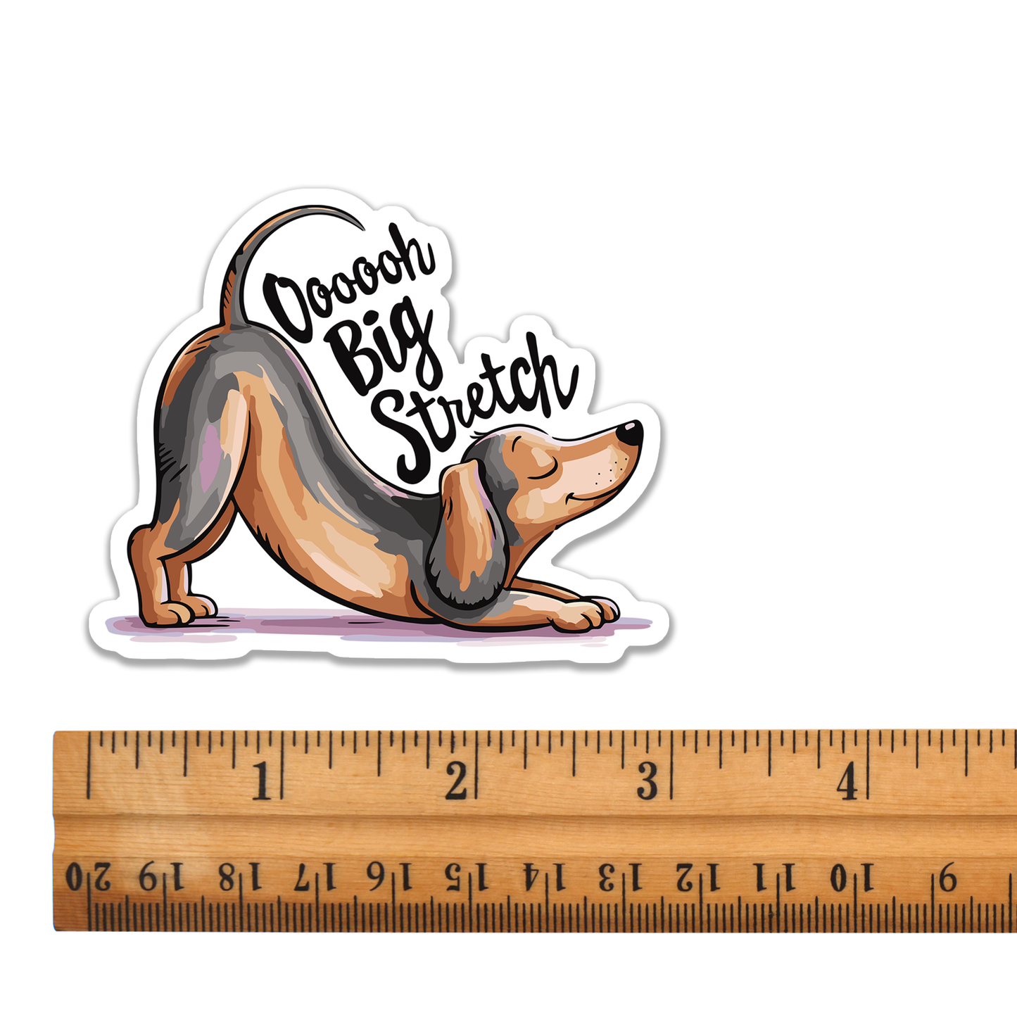 3" Big Stretch Dachshund Sticker - Funny Downward Dog Yoga Wiener Dogs Waterproof Vinyl Decal Stickers