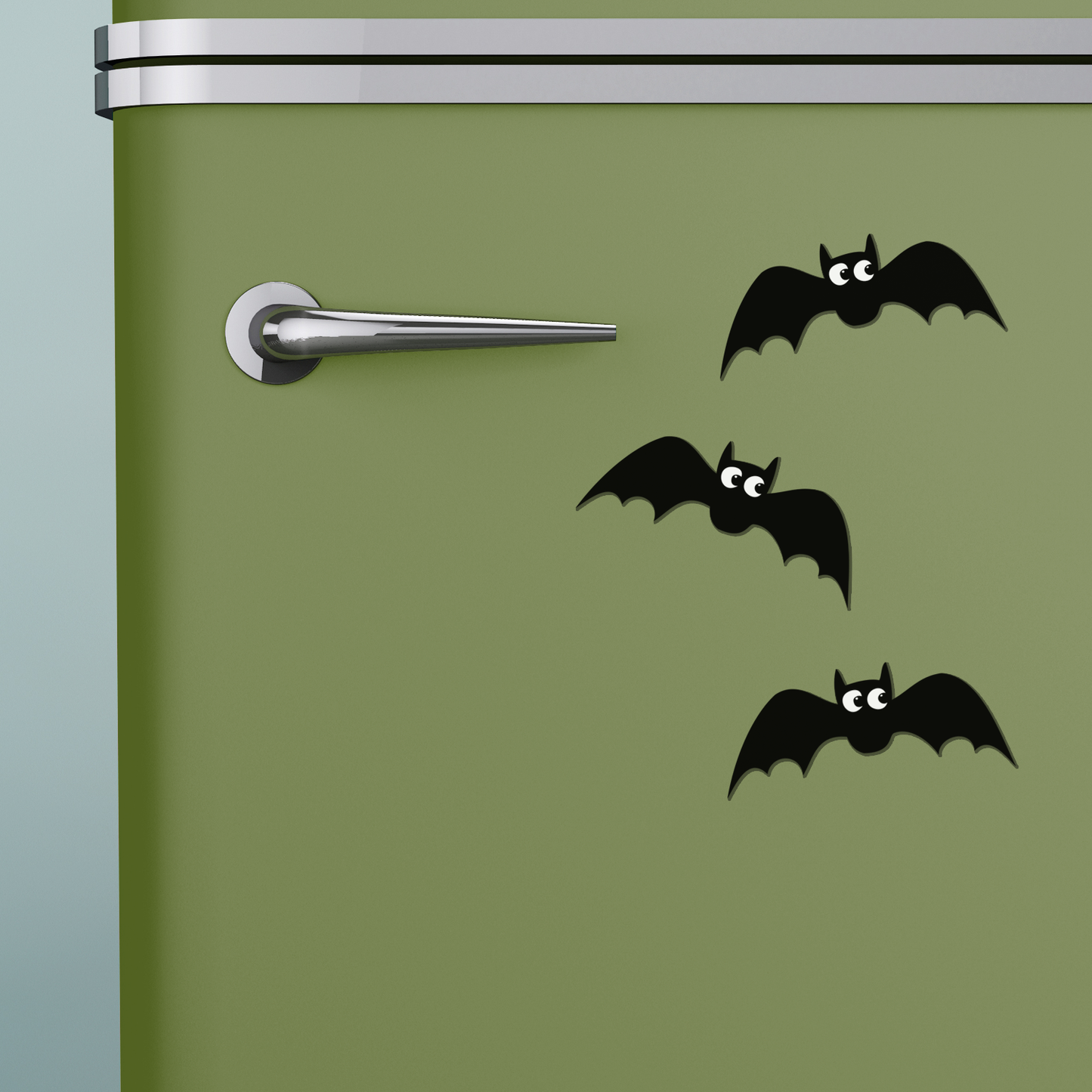 Flying Bats Magnet 3 Pack - 3" Halloween Spooky Black Bat Gothic Vinyl Fridge Magnets Indoor Outdoor Bundle