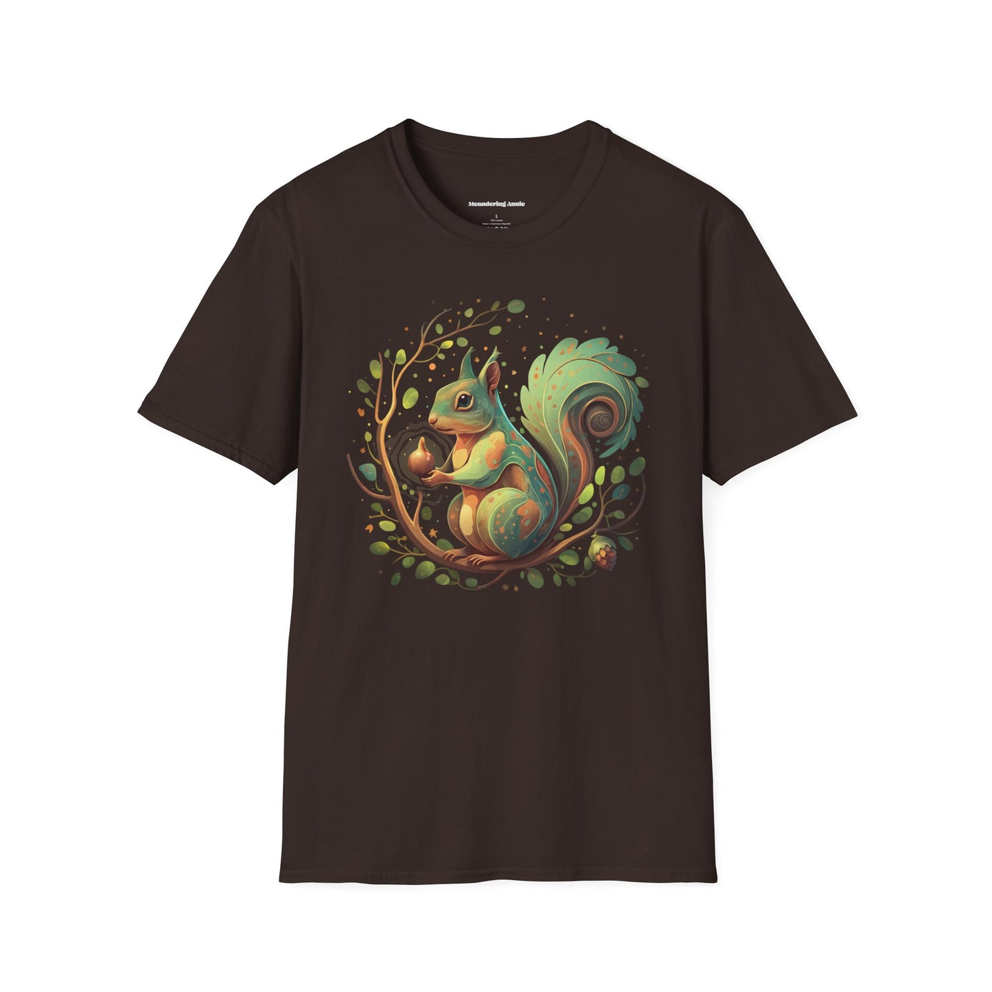 Magical Forest Squirrel Soft T-shirt Unisex Softstyle Tee Womens Mens Shirts