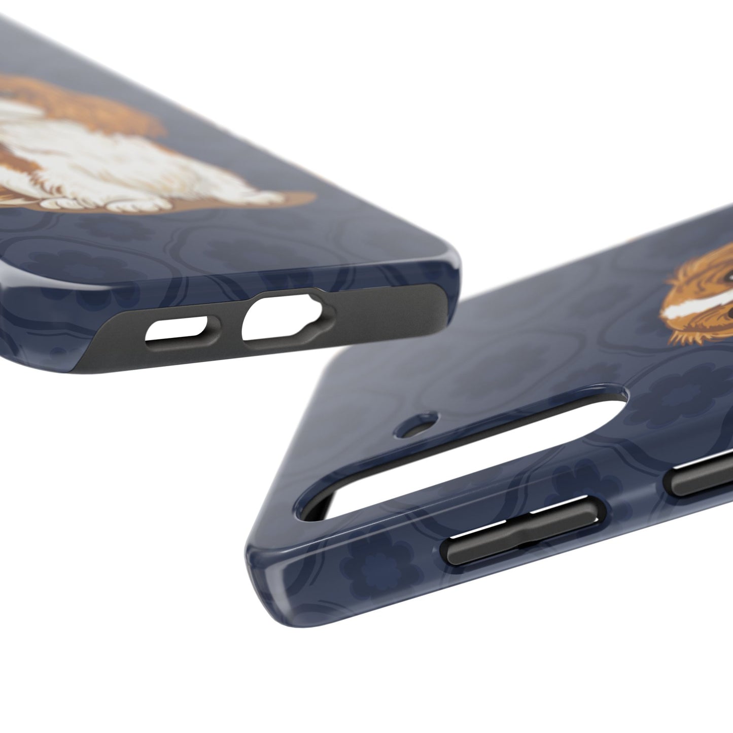 Cavalier King Charles Spaniel Dog Phone Case, Tough Phone Cases Pet Dogs Blue Pattern