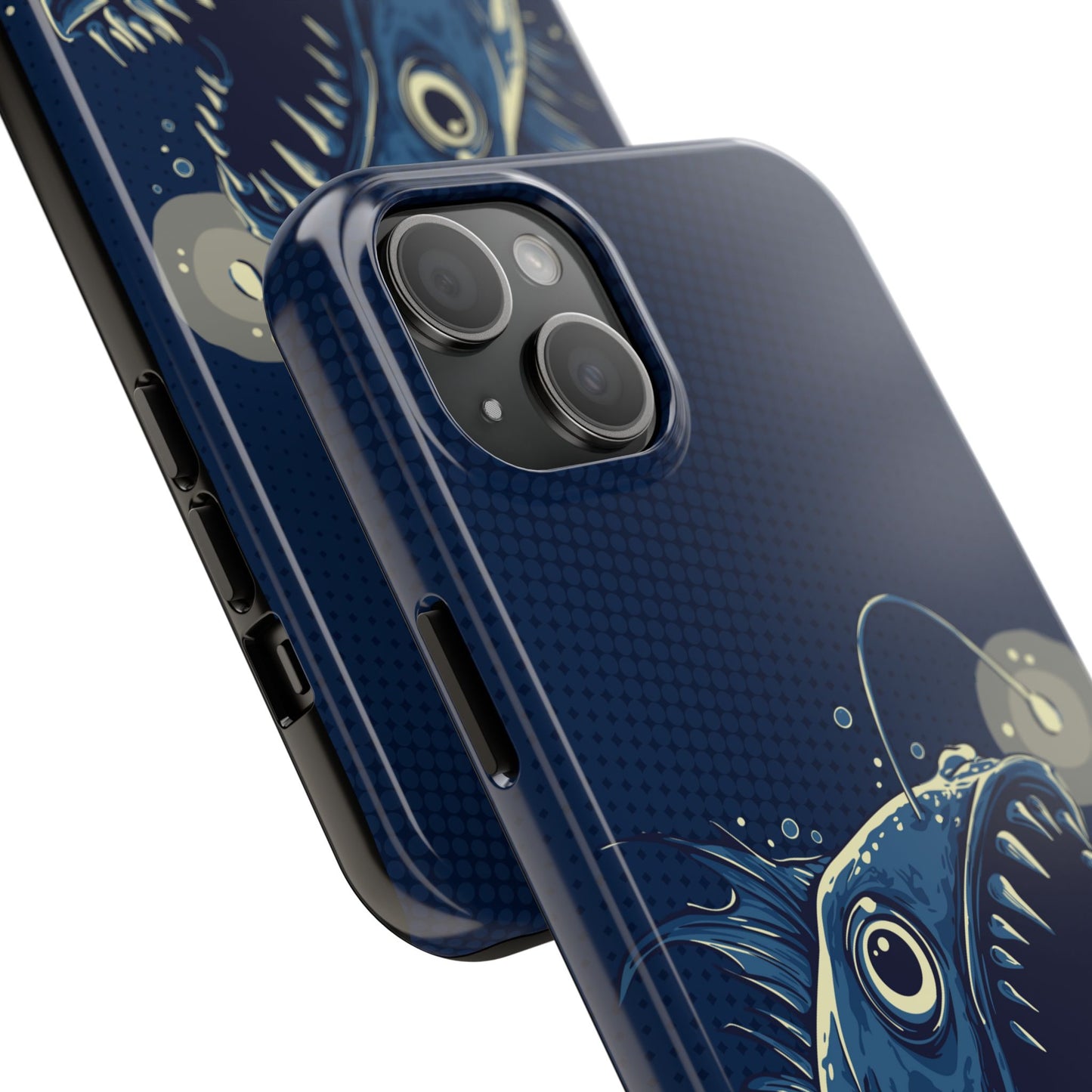 Deep Sea Anglerfish Cell Phone Case, Angler Fish Nautical Dark Ocean Marine Life Tough Phone Cases