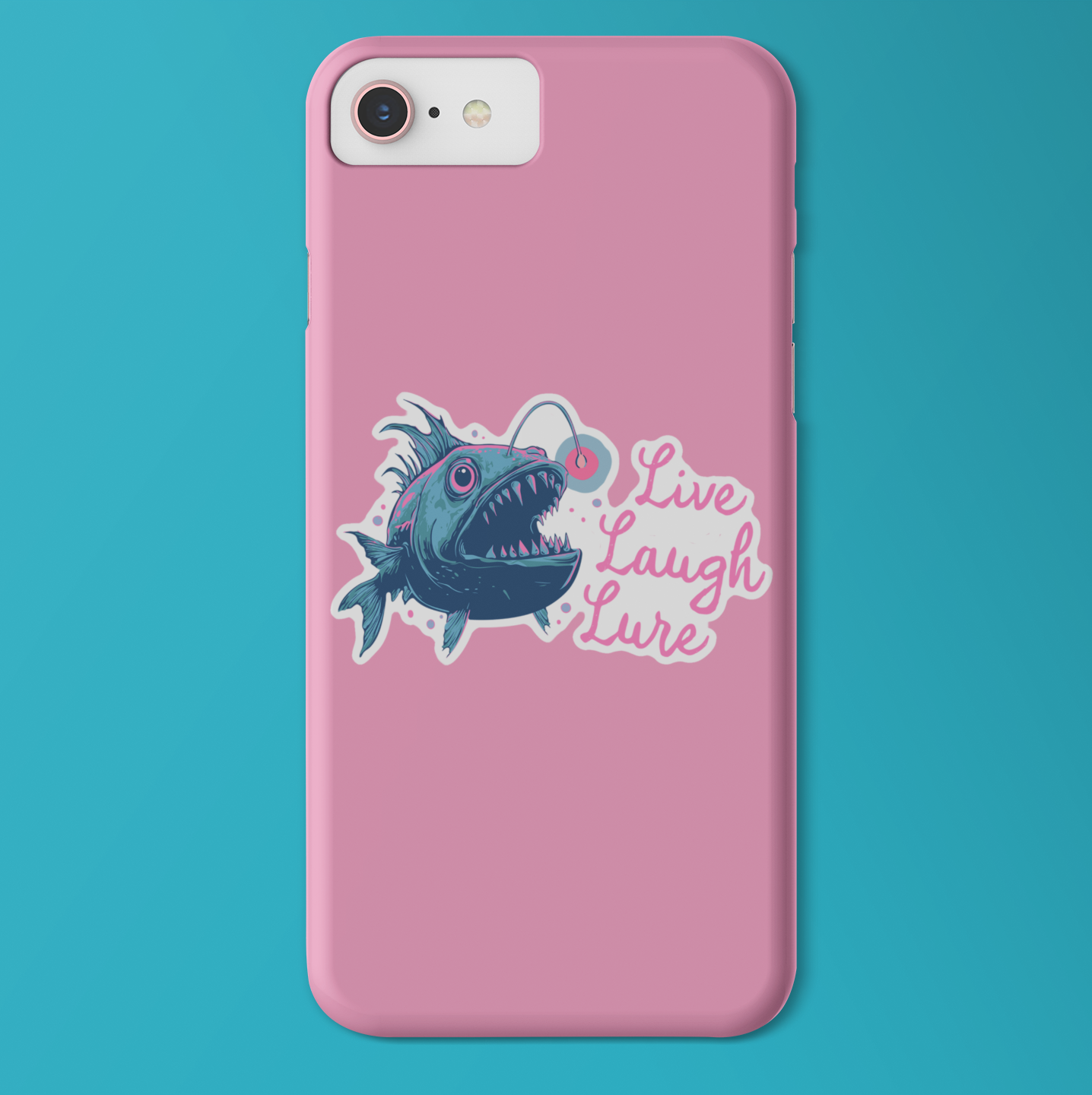 3.5" Anglerfish Live Laugh Lure Sticker - Deep Sea Angler Fish Decal Stickers