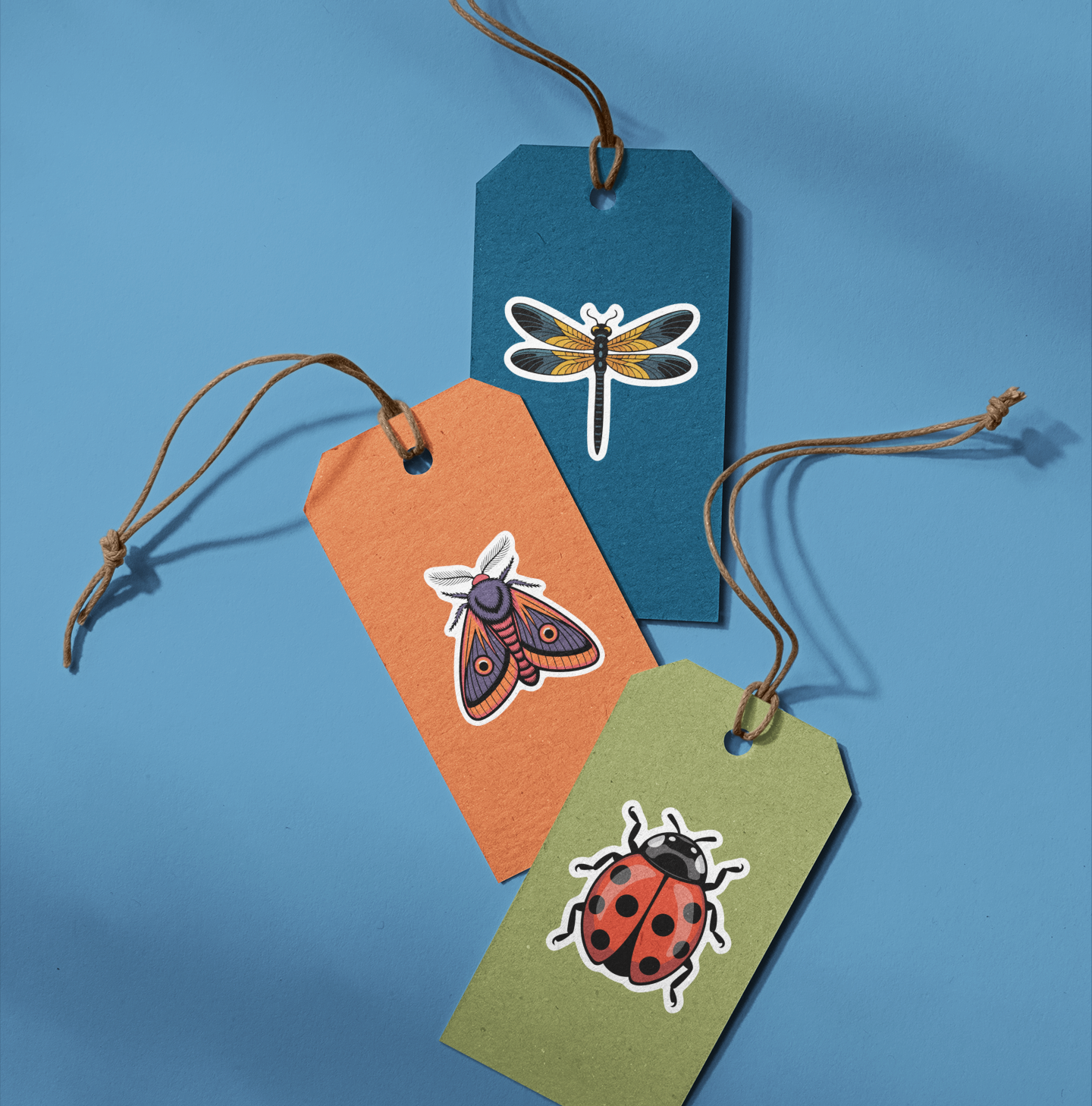 Small 2" Moth Sticker Bundle - Waterproof, Fade-Resistant Decal Stickers Moths Insect Bug
