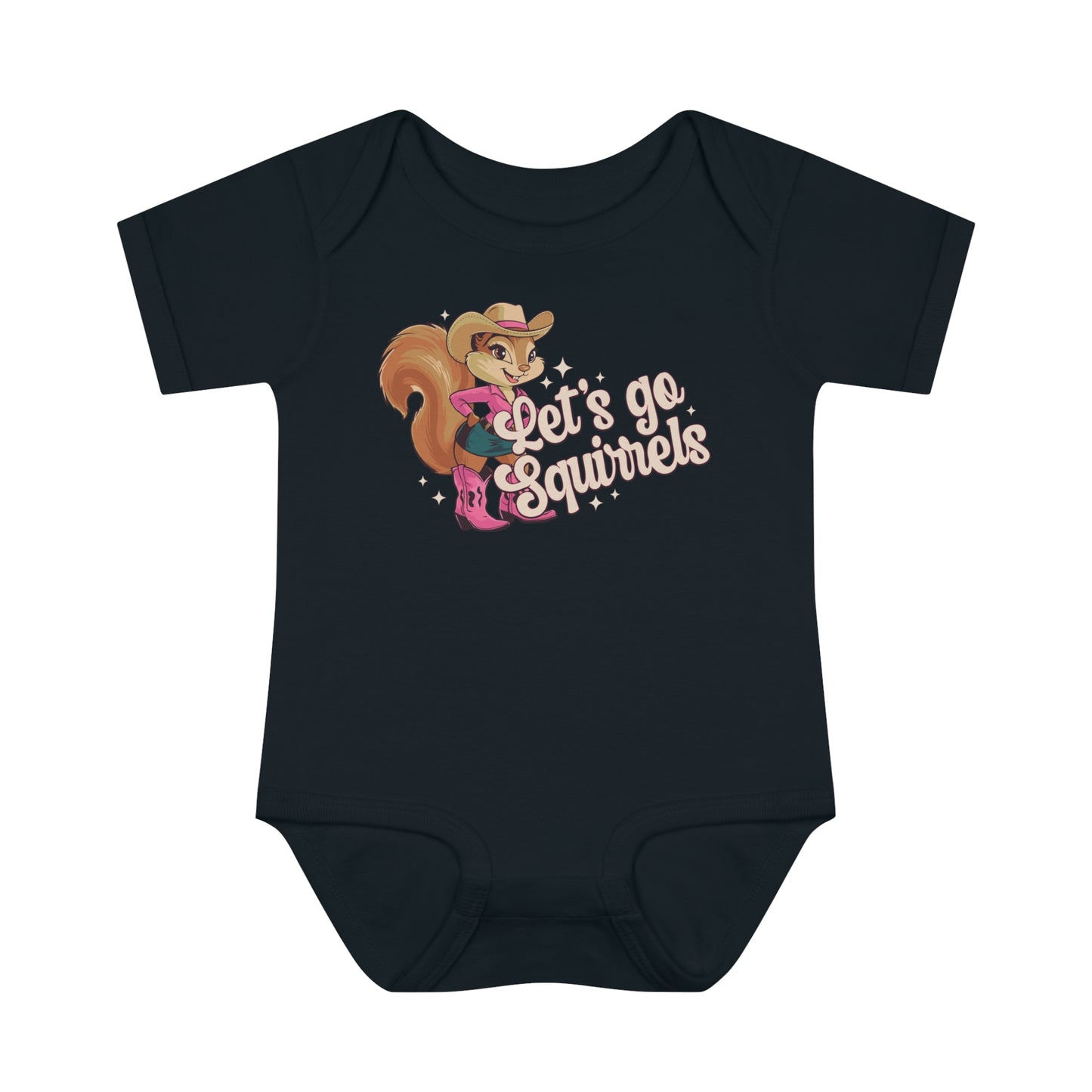 Let's Go Squirrels Infant One Piece Baby Rib Bodysuit - Baby Clothes with with Fun Squirrel Print