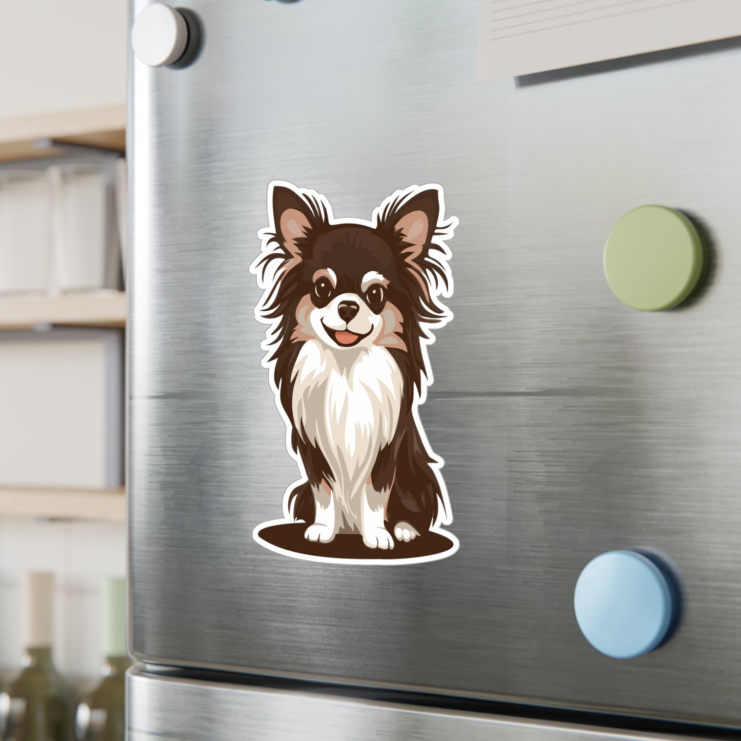 Long Haired Chihuahua Dog Pet Vinyl Decal Sticker - Waterproof Kiss-Cut Vinyl Decals