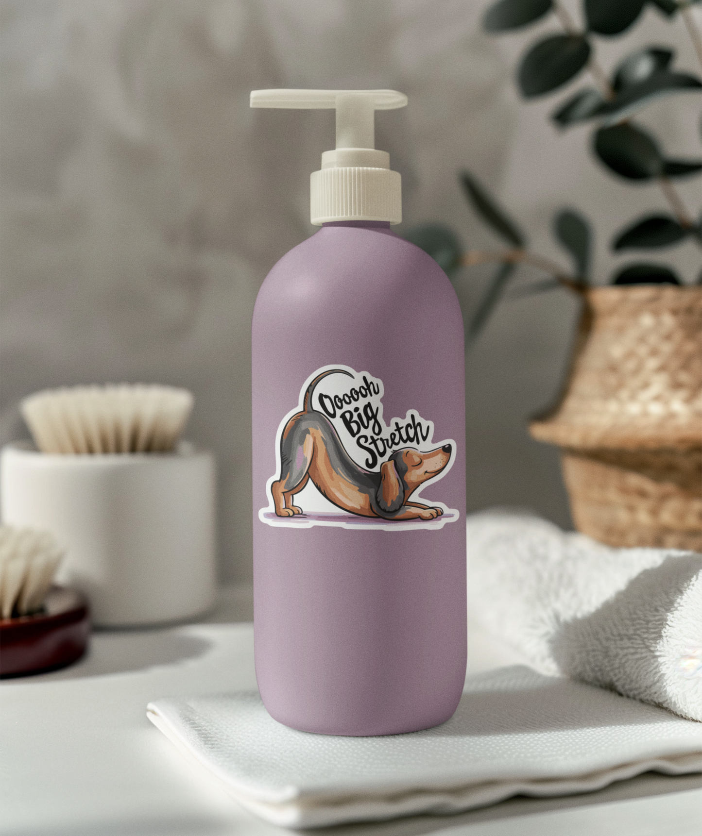 3" Big Stretch Dachshund Sticker - Funny Downward Dog Yoga Wiener Dogs Waterproof Vinyl Decal Stickers