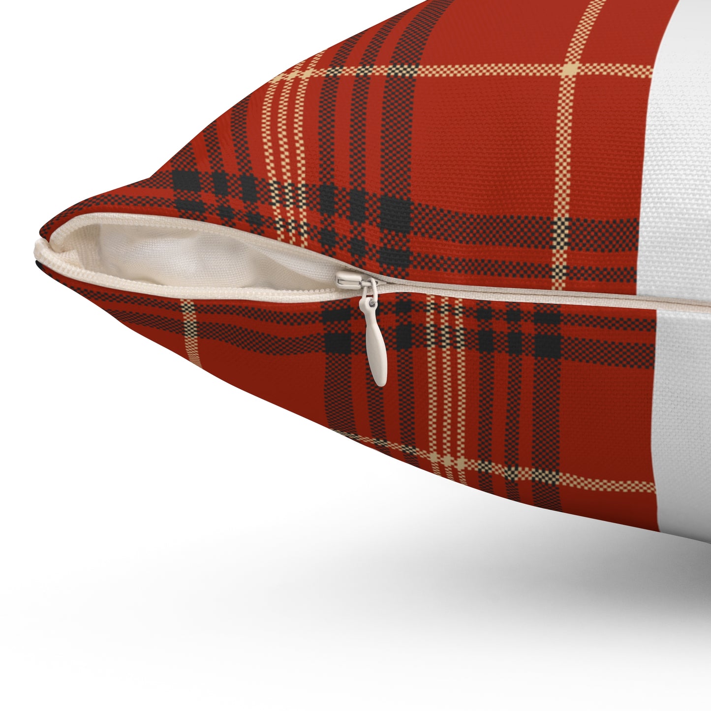 Holiday Gift Throw Pillow, White Bow on Red Plaid Wrapped Present Pillows, Christmas Home Decor Xmas Decorations