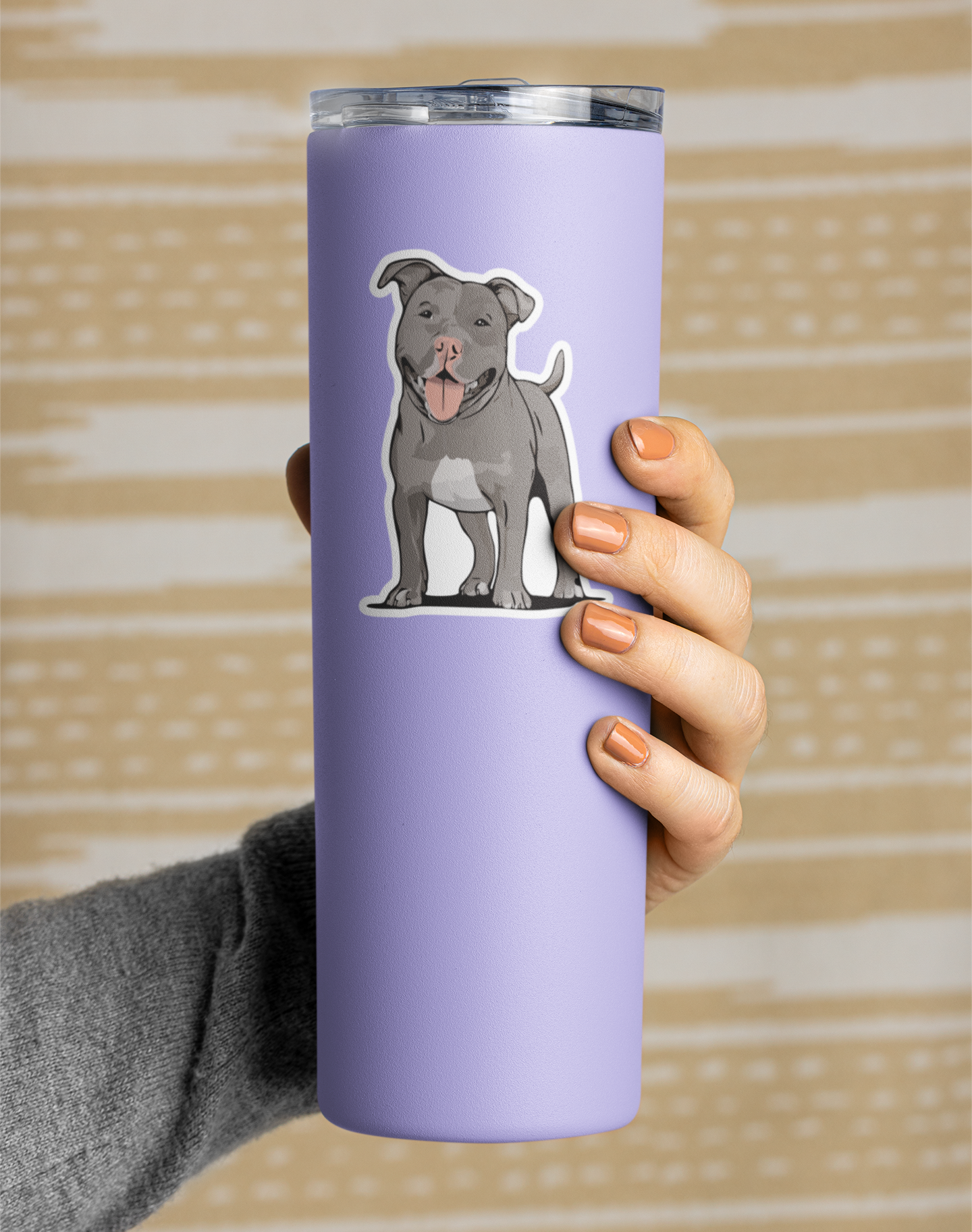 Pit Bull Terrier Dog Sticker - 3" Gray Pitbull Vinyl Decal Stickers Puppy Dogs Design Waterproof Cute Pittie Pup Pet Decals