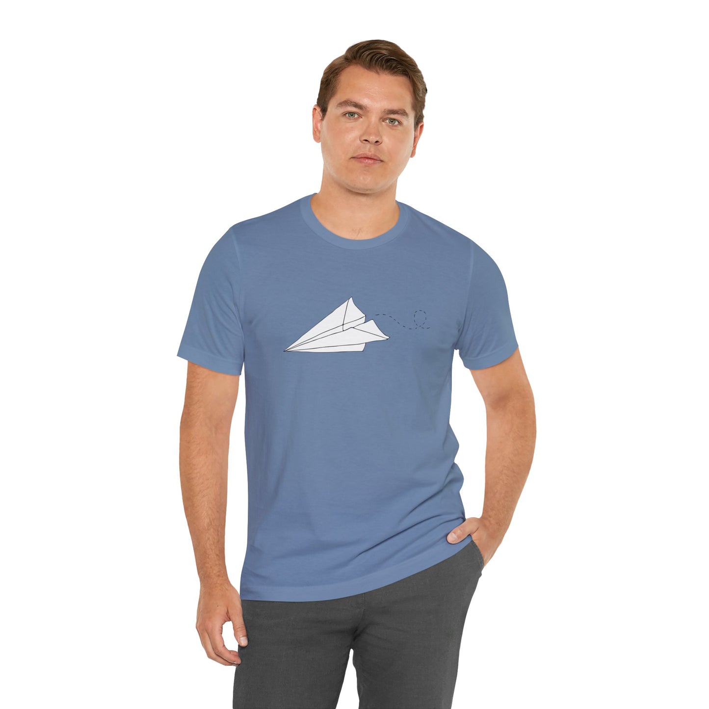 Paper Airplane T-shirt Unisex Jersey Short Sleeve Tee with Origami Paper Plane Graphic