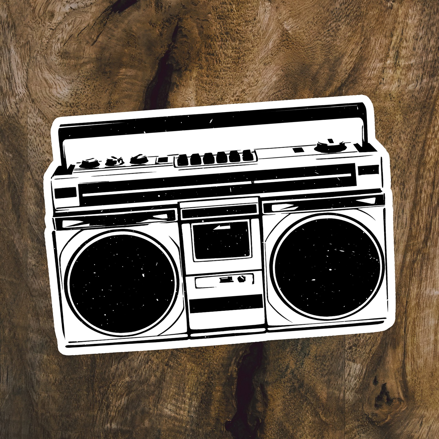 3" Retro Boombox Sticker, Nostalgic 80s 90s Stereo Vinyl Stickers Decal Stickers Waterproof Outdoor Decals for Laptop, Car, Water Bottle
