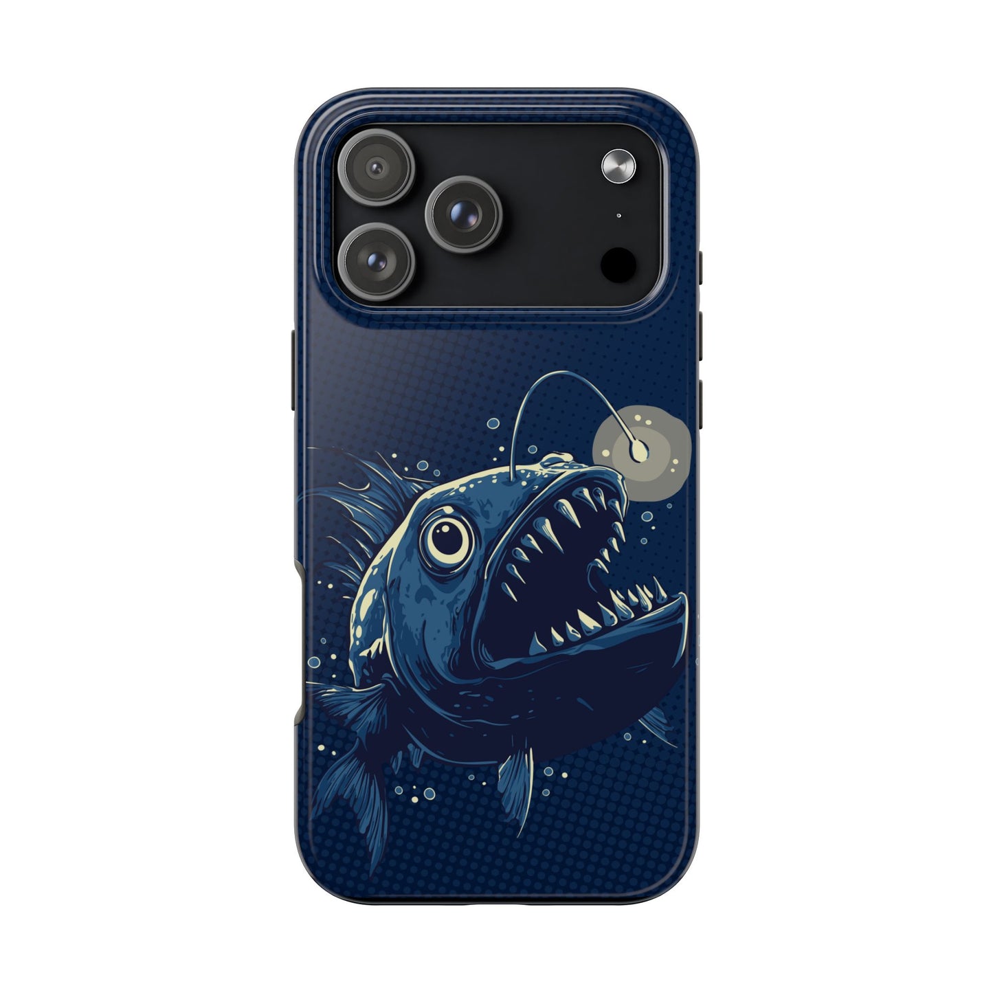 Deep Sea Anglerfish Cell Phone Case, Angler Fish Nautical Dark Ocean Marine Life Tough Phone Cases
