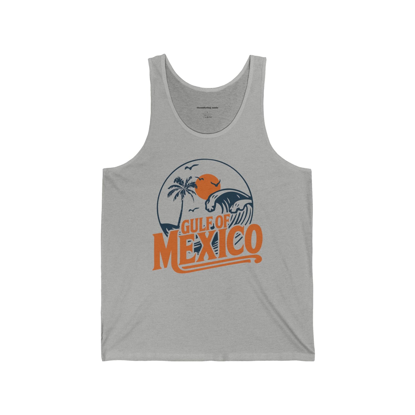 Gulf of Mexico Unisex Jersey Tank Top Retro Vacation Destination Summer Beachwear Apparel Sleeveless Shirt