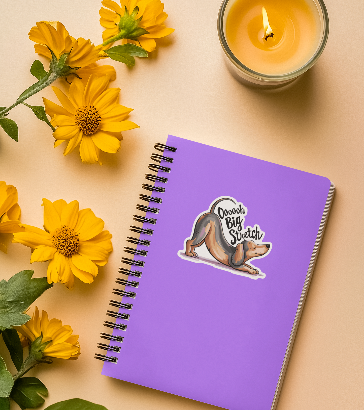 3" Big Stretch Dachshund Sticker - Funny Downward Dog Yoga Wiener Dogs Waterproof Vinyl Decal Stickers