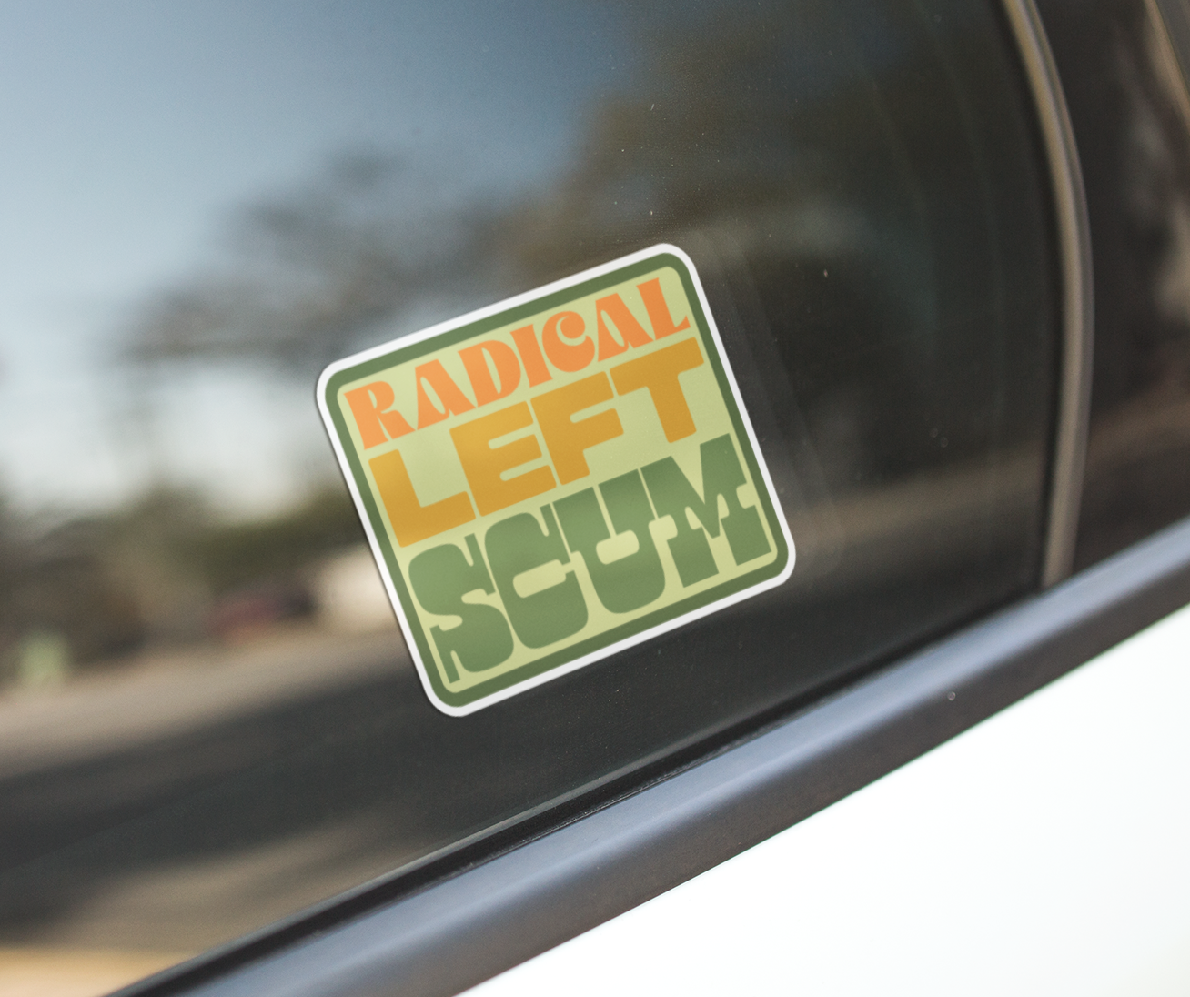 4" Radical Left Scum Sticker - Retro Vinyl Decal Stickers Waterproof Outdoor Car, Funny Leftist Political Humor Anti-Trump