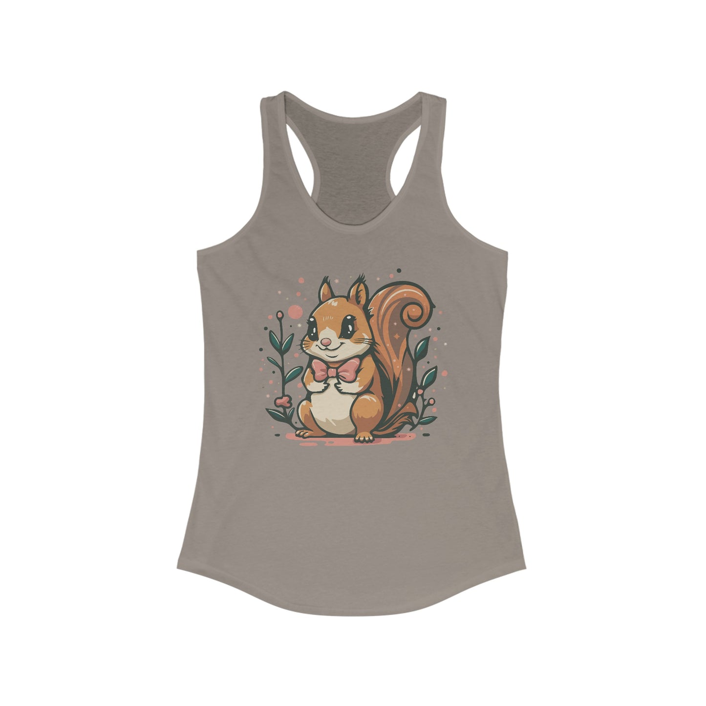 Woodland Squirrel Ladies Tank Top Women's Ideal Racerback Tank