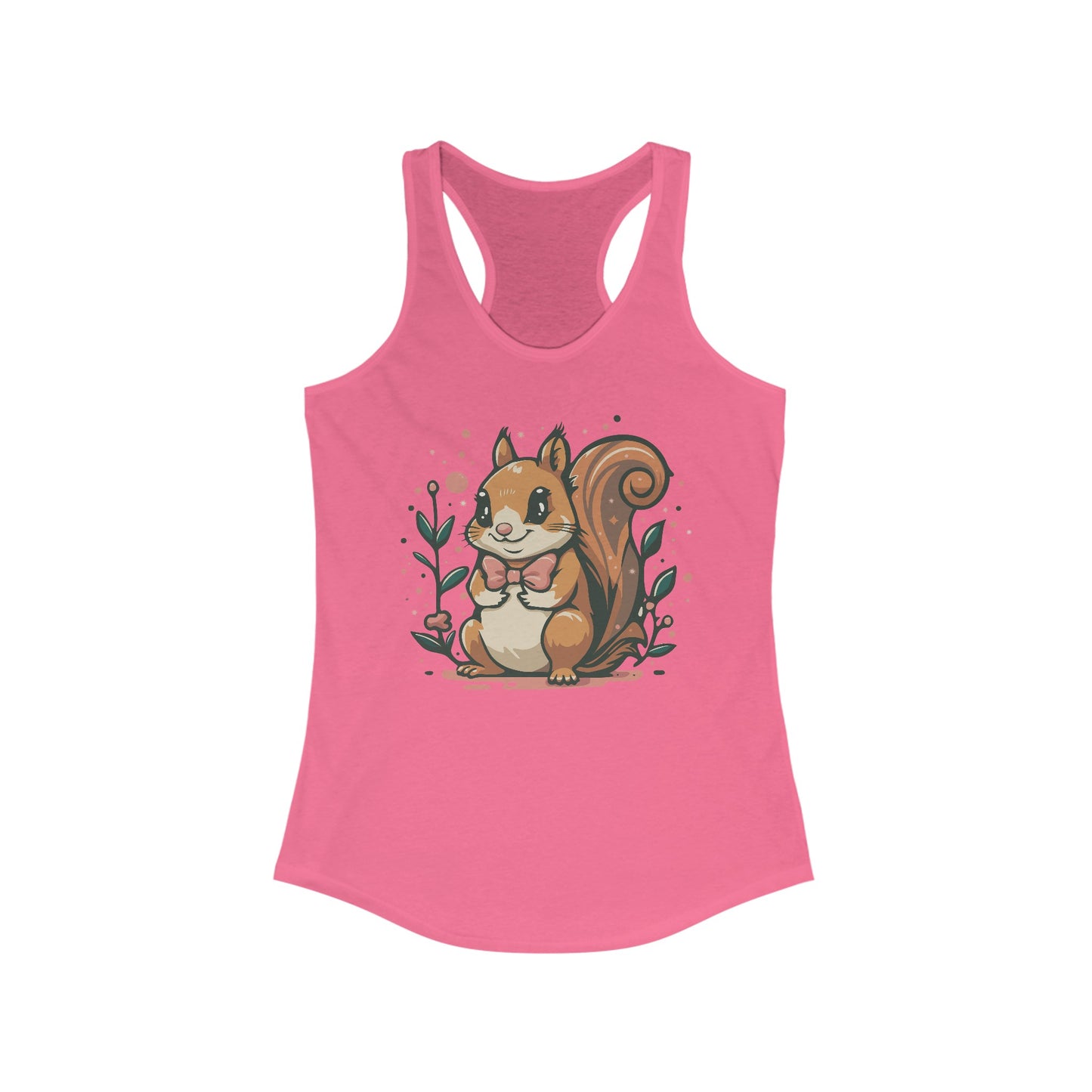 Woodland Squirrel Ladies Tank Top Women's Ideal Racerback Tank