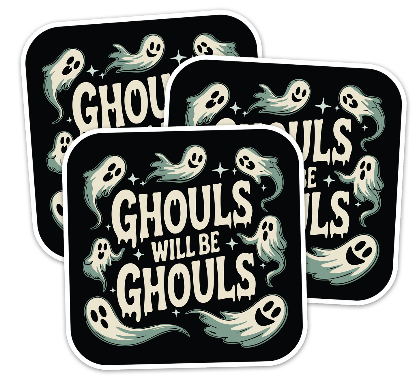 Ghouls Will Be Ghouls Sticker - 3" Halloween Ghosts Vinyl Decal Spooky Goth Stickers, Funny Fall Waterproof Decals Laptop, Car, Water Bottle