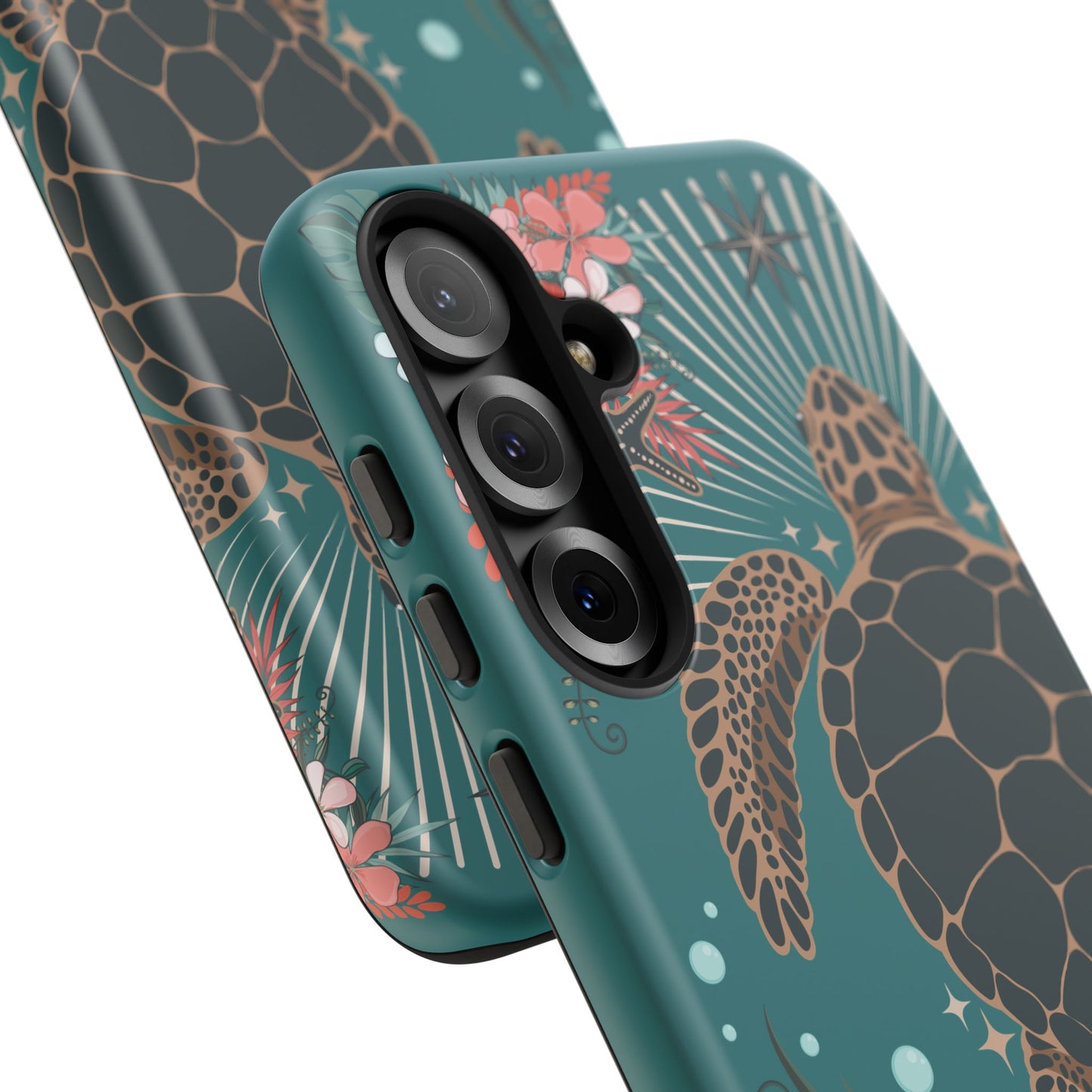 Sea Turtle Illustration Phone Case | Ocean Turtles Coral Floral Pattern Cell Phone Cases - Iphone, Google Pixel, Samsung - Matte Finish
