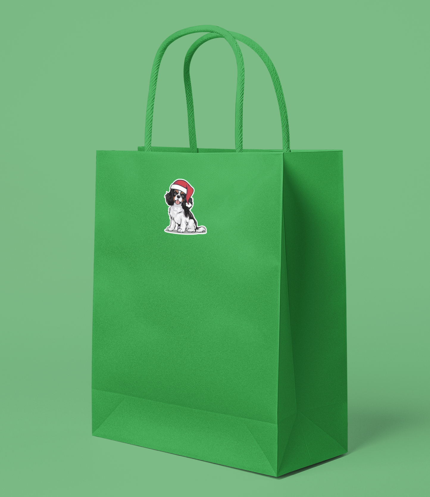 3" Christmas Cavalier Kings Charles Spaniel Dog Sticker - Santa Dogs Holiday Decal Stickers