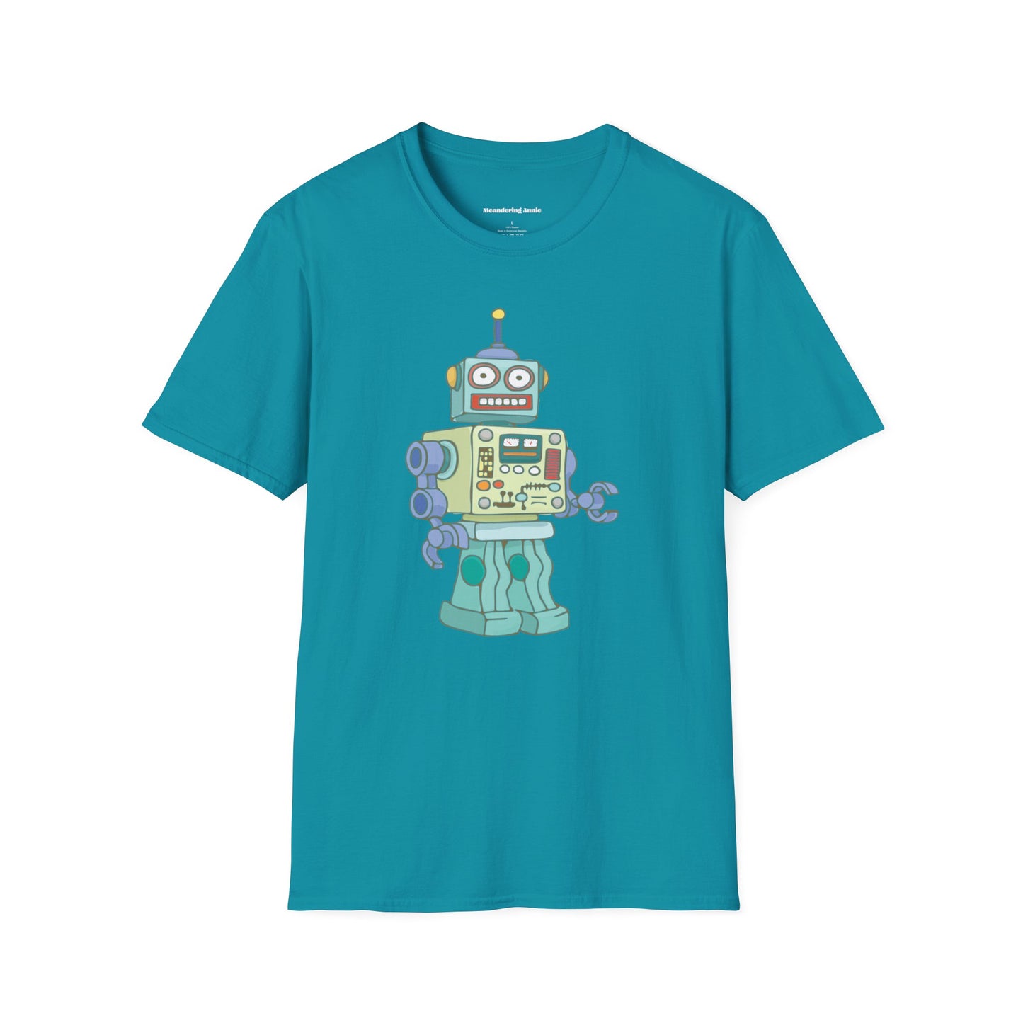 Robot Soft T-shirt Unisex Mens Womens Softstyle Tee with Fun Robots Design