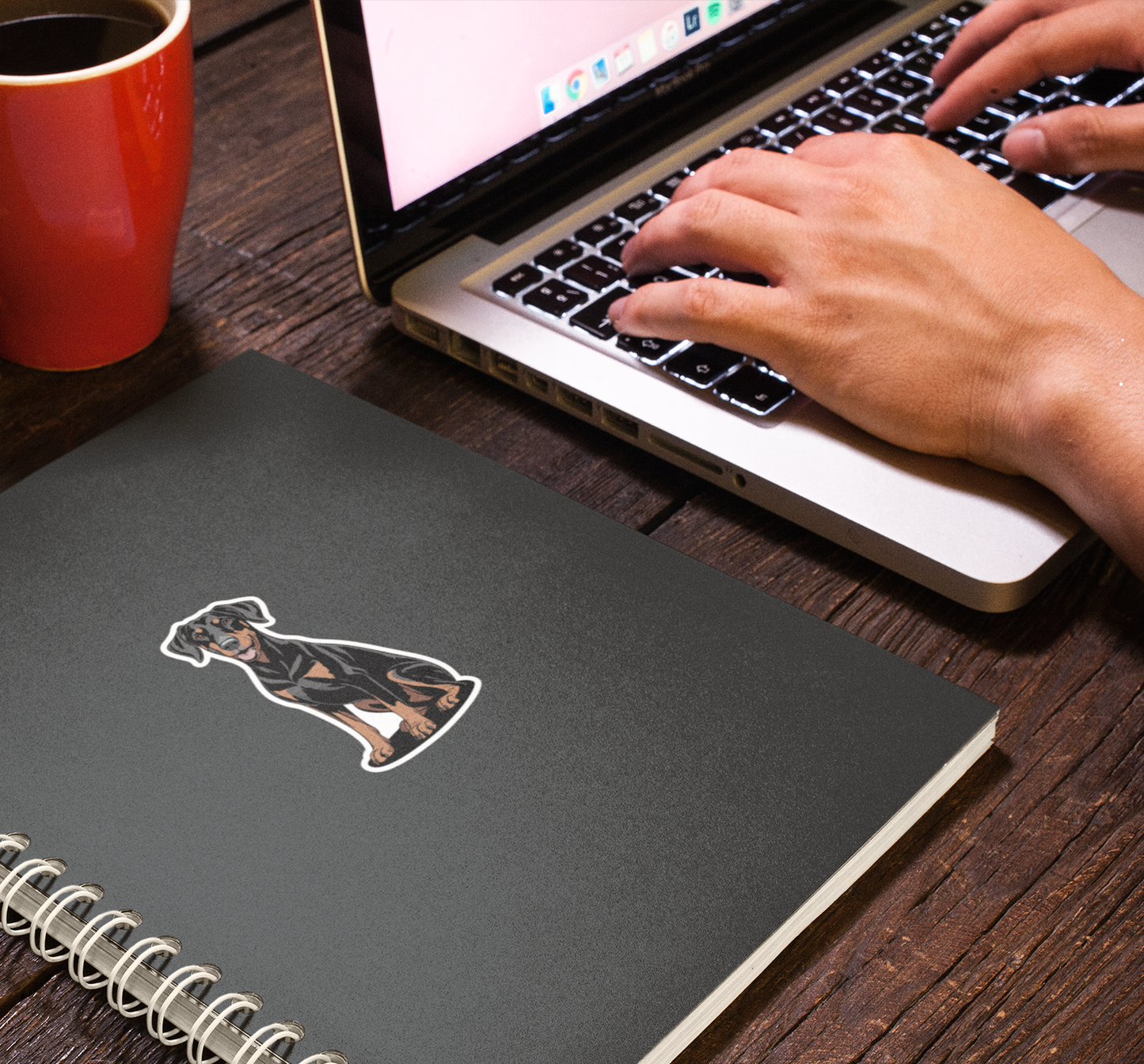 4" Doberman Pinscher Dog Sticker - Vinyl Decal Stickers Black Brown Dogs Design Waterproof Pup Pet Decals