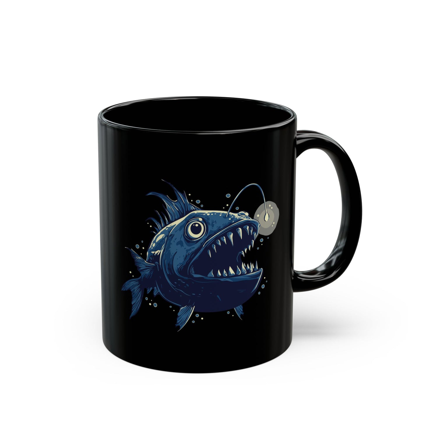 Deep Sea Anglerfish Coffee Mug Ocean Life Angler Fish Bioluminescent Lure Ceramic Mugs - Nautical Ocean Animals Gifts