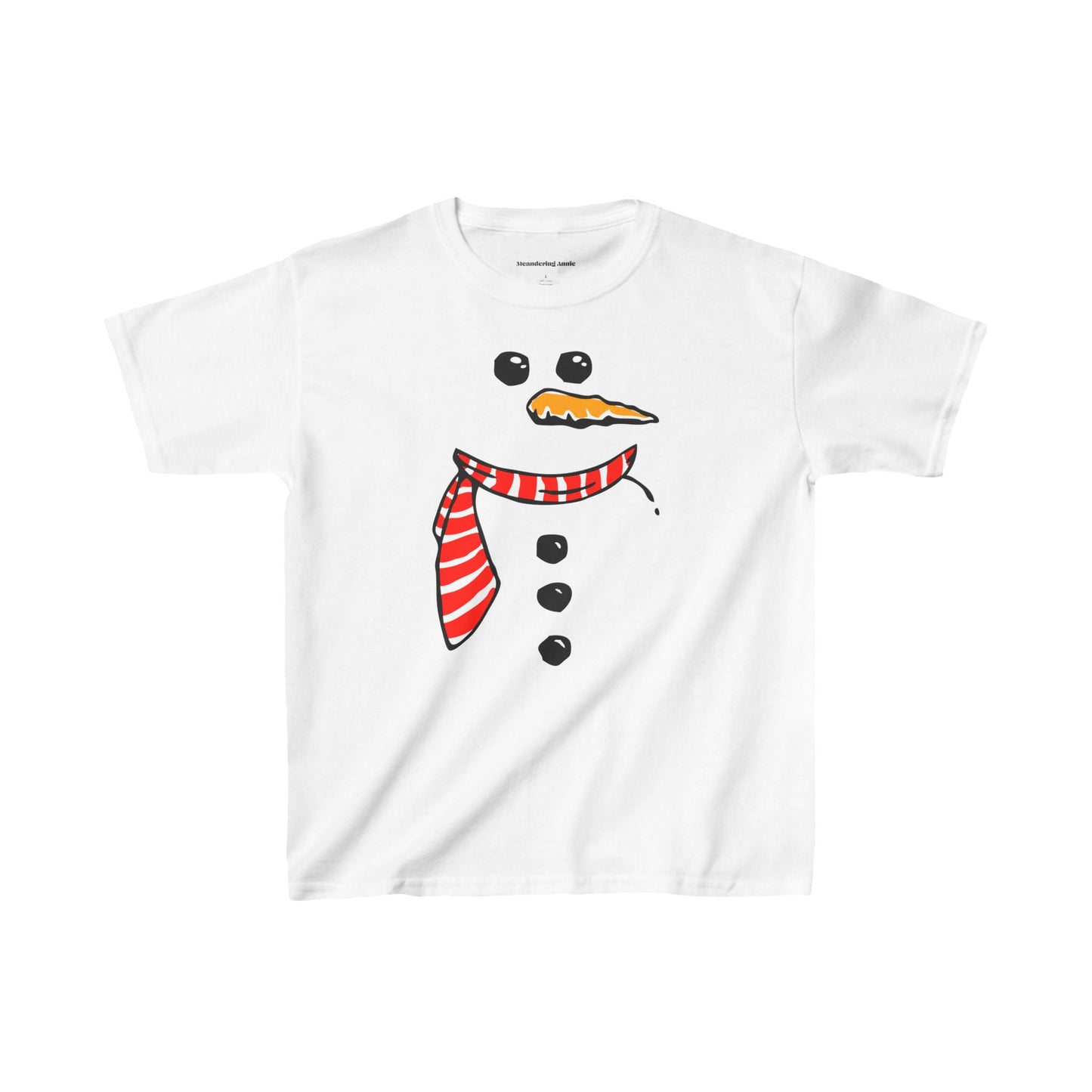 Snowman Kids T-shirt Short Sleeve Tee With Winter Christmas Holiday Snow Man Print Boys Girls Shirts Childrens Outfit