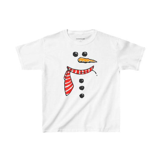 Snowman Kids T-shirt Short Sleeve Tee With Winter Christmas Holiday Snow Man Print Boys Girls Shirts Childrens Outfit