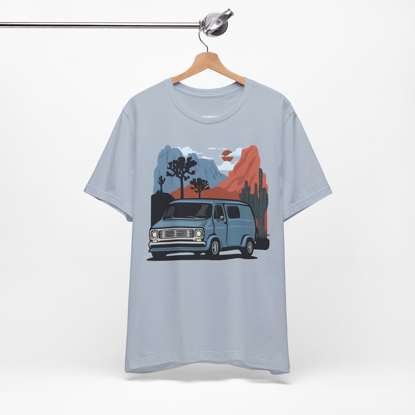 Retro Camper Van T-Shirt | Desert Landscape, Vanlife Cactus Joshua Tree Road Trip Graphic Tee