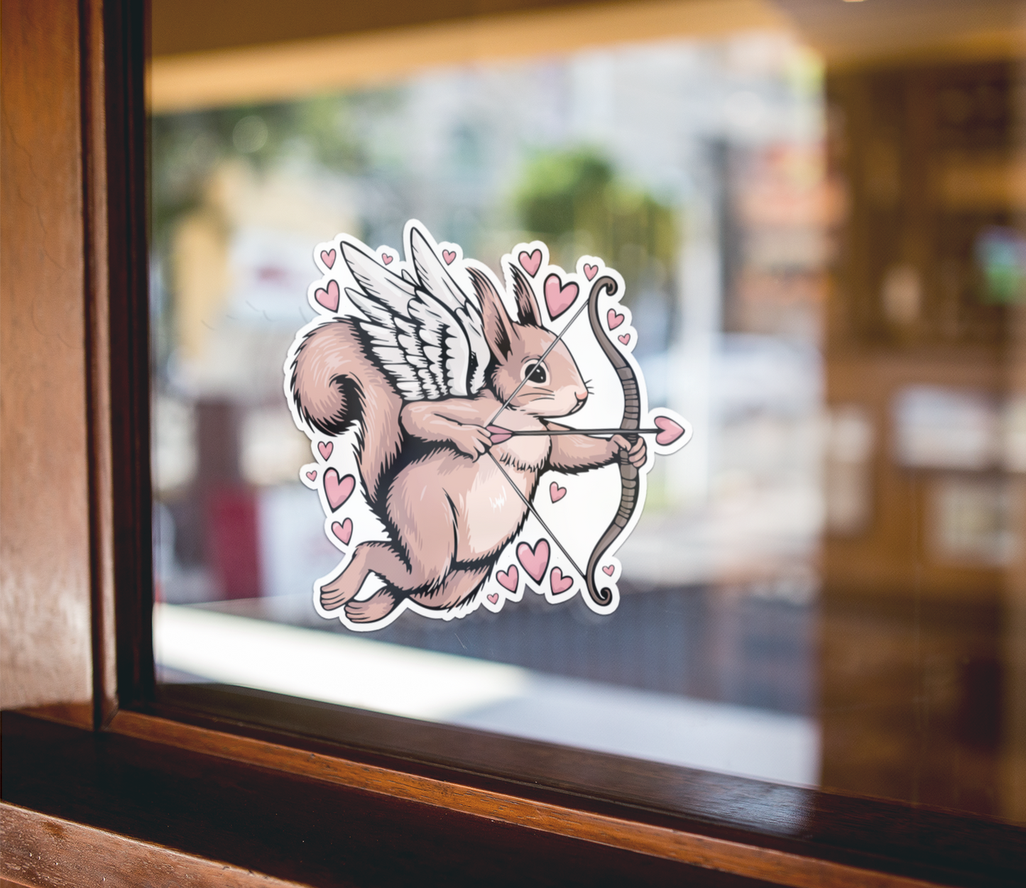 3" Cupid Squirrel Sticker - Waterproof, Fade-Resistant Decal Stickers Valentine's Day Love Hearts