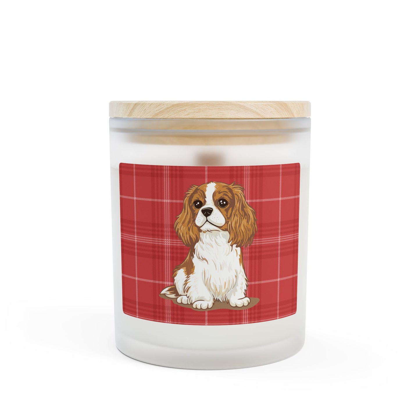 Cavalier Kings Charles Spaniel Dog Frosted Glass Candle, Pet Memorial Gift, Christmas Holiday Candles
